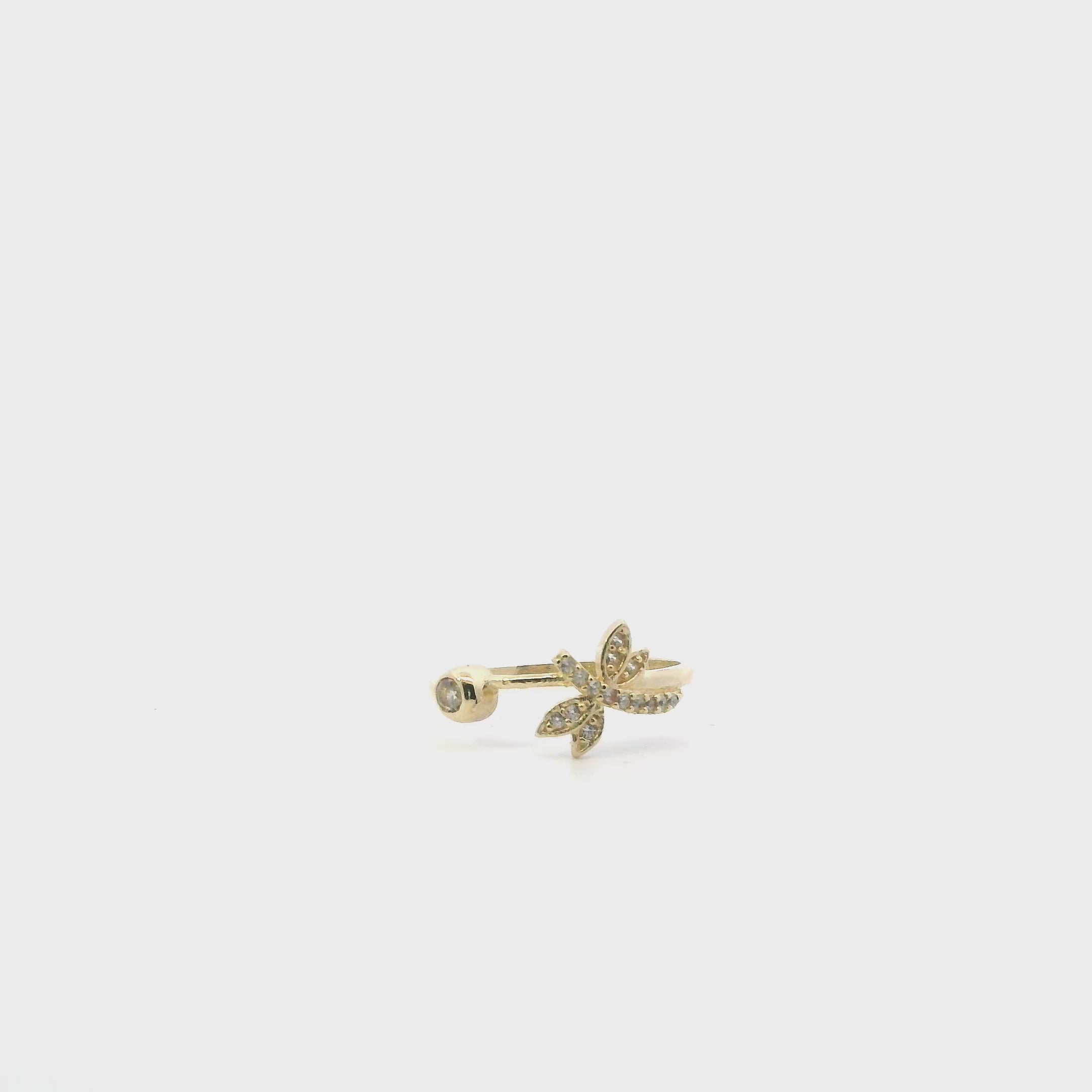 14K Yellow Gold Dragonfly Ring