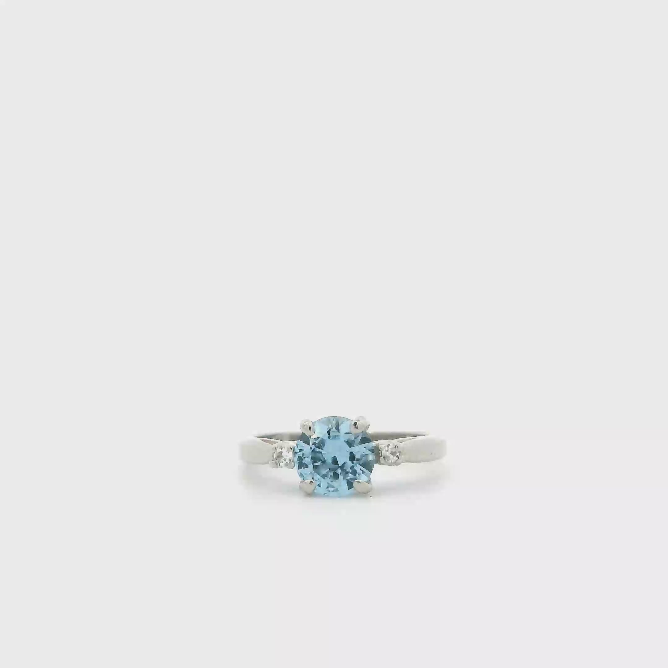 10K White Gold Aquamarine Women's Ring