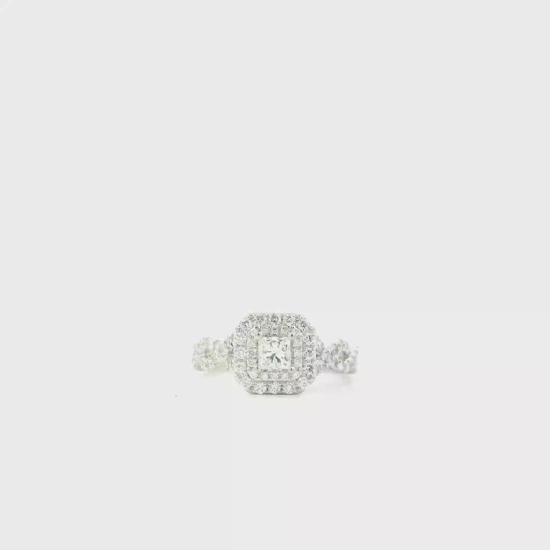 14K White Gold Diamond & Blue Sapphire Vera Wang Women's Ring - 1.00ct