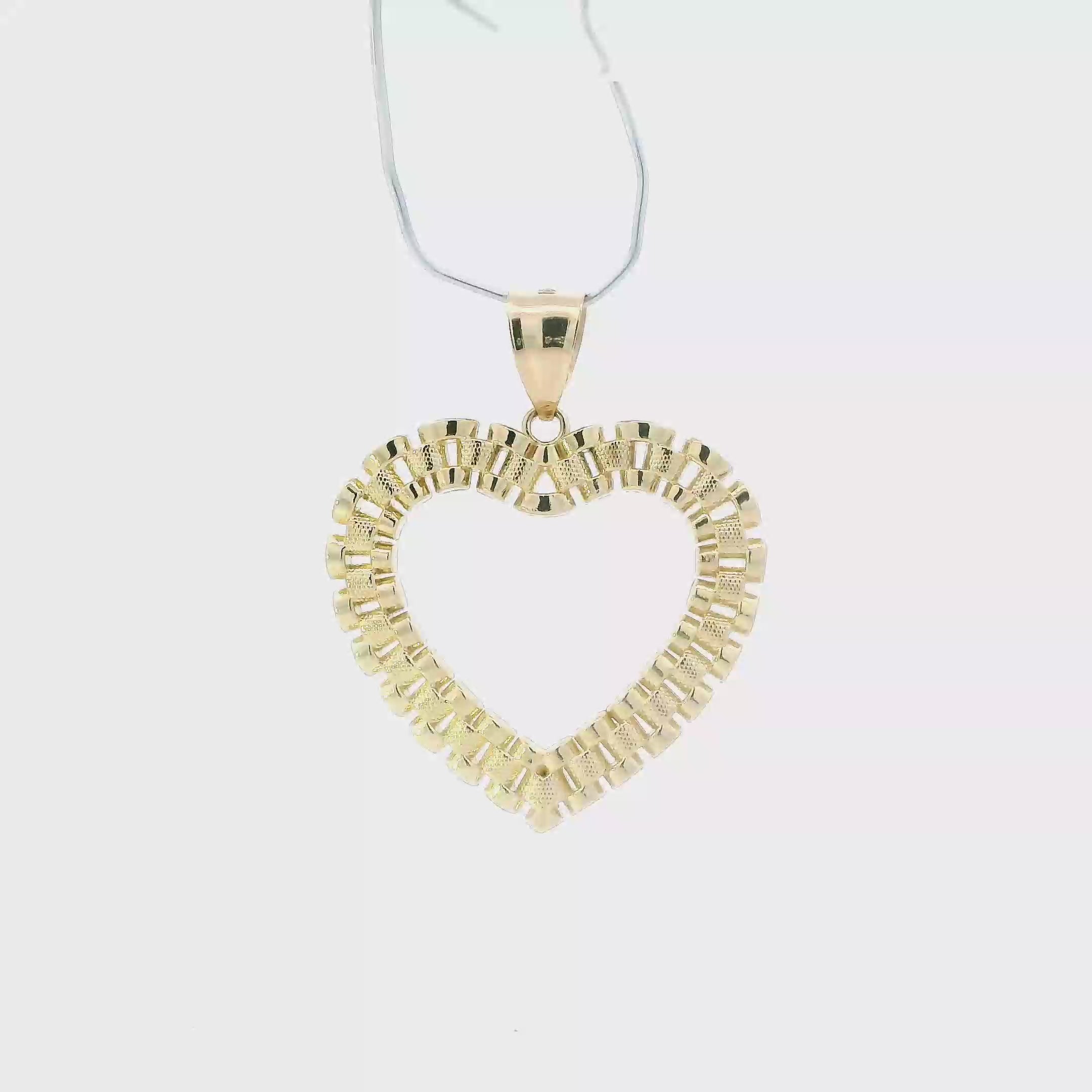 10K Yellow Gold Rolex Heart Pendant
