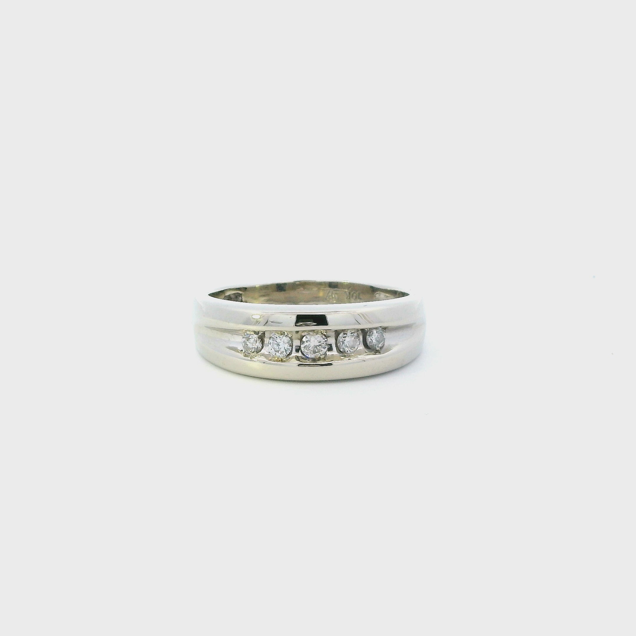10K White Gold Men's Diamond Ring - 0.26ct