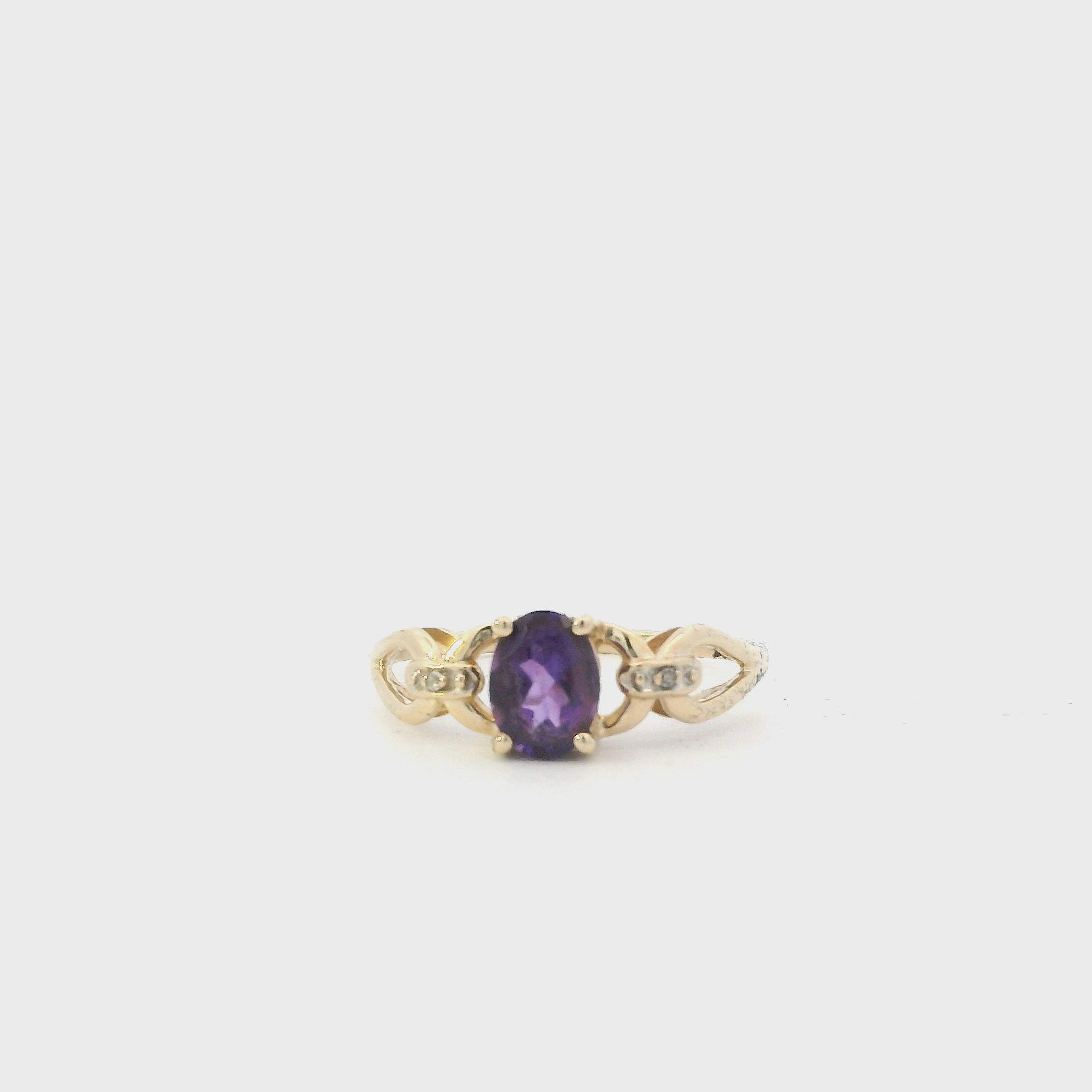 10K Yellow Gold Amethyst Men's Ring