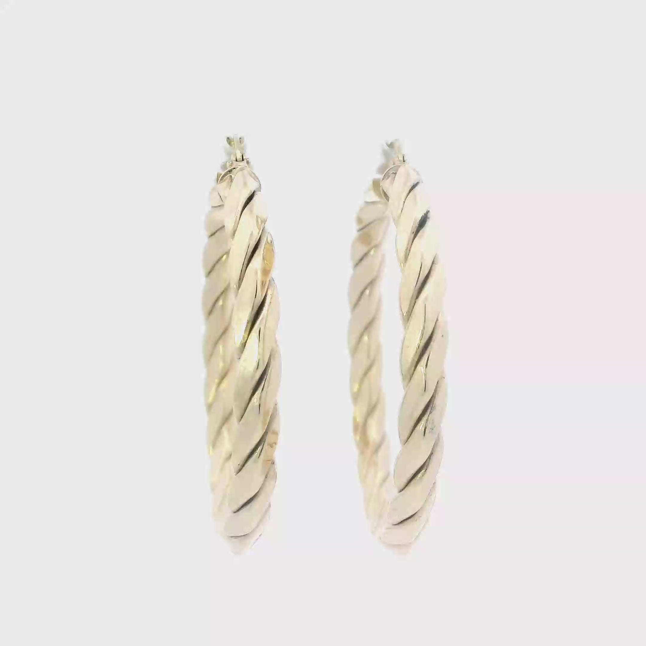 10K Yellow Gold Twisted Hoop Earrings