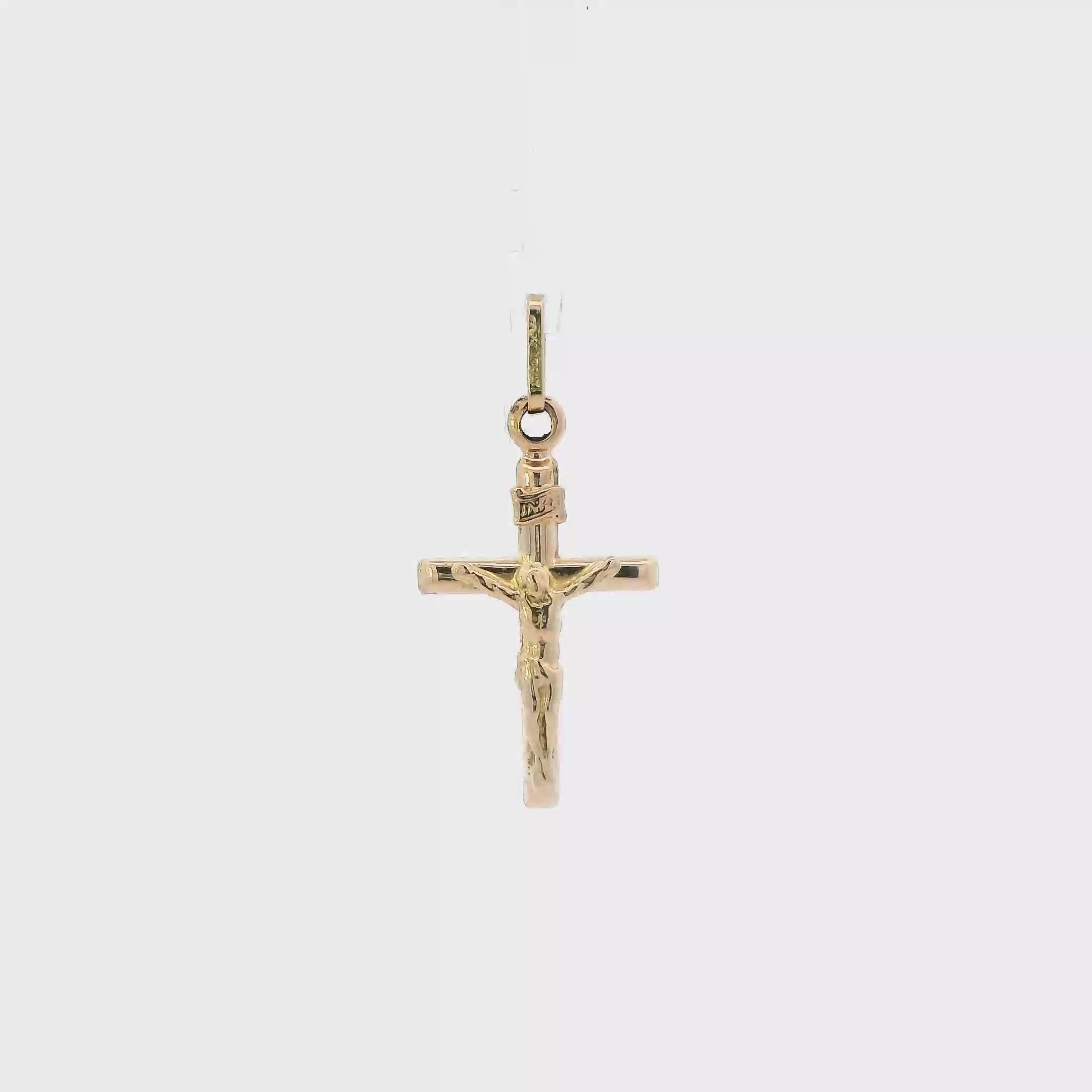 14K Yellow Gold Crucifix Pendant