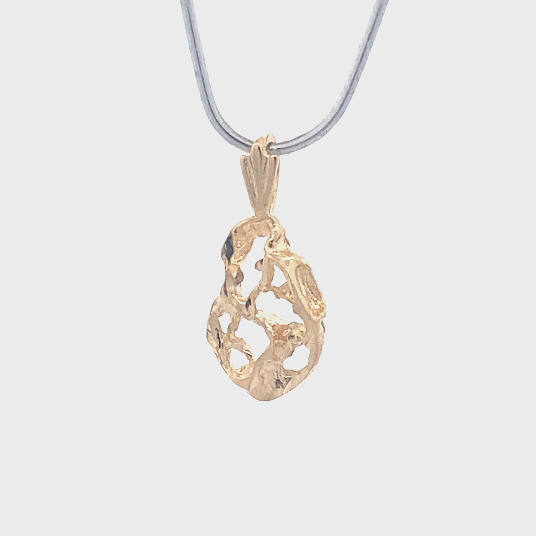 14K Yellow Gold Abstract Nugget Pendant