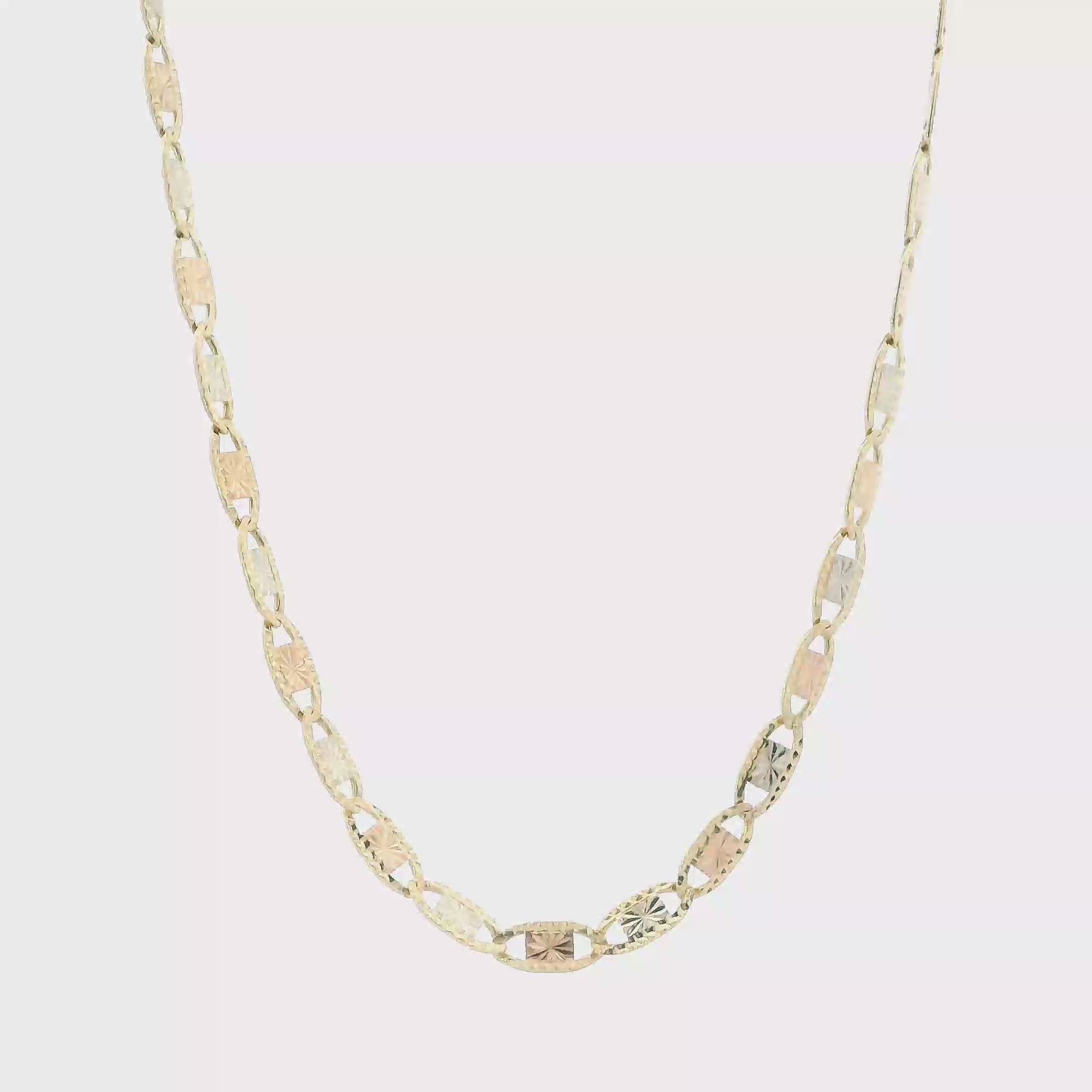 14K Tri-Color Gold DC Mariner Chain