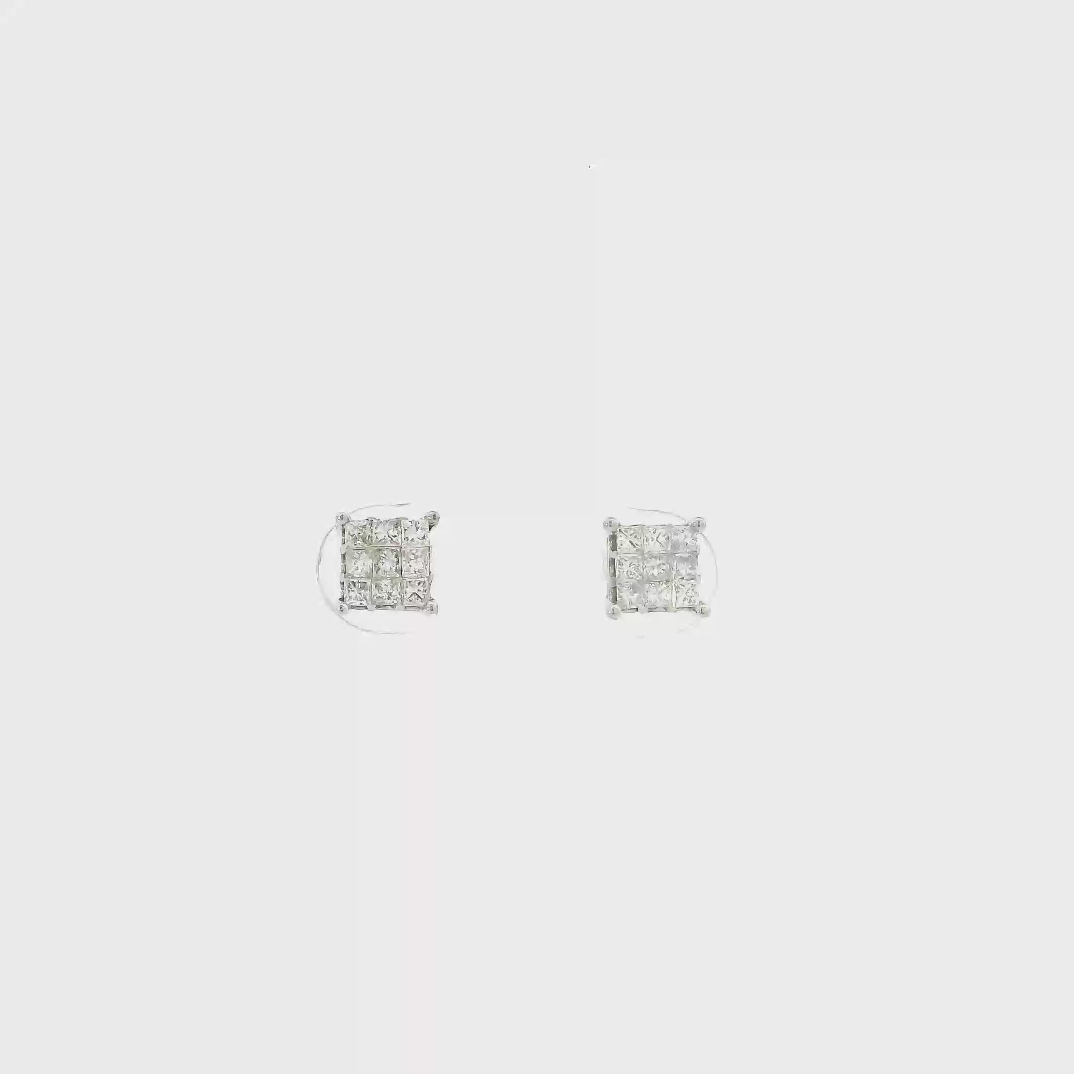 10K White Gold Diamonds Earrings - 0.54ct