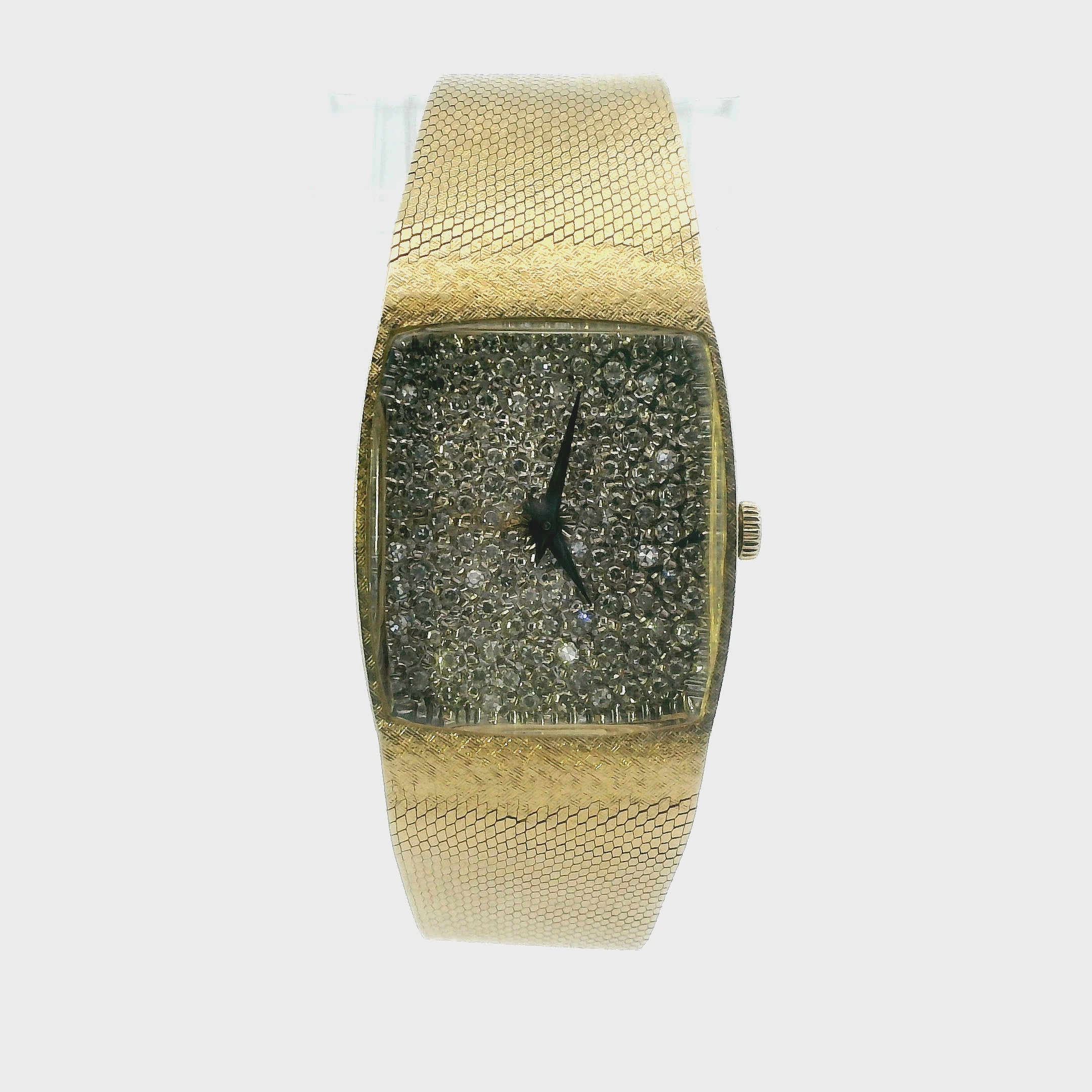 14K Yellow Gold Vintage Longines Ladies Watch With Diamonds - 1.75ct