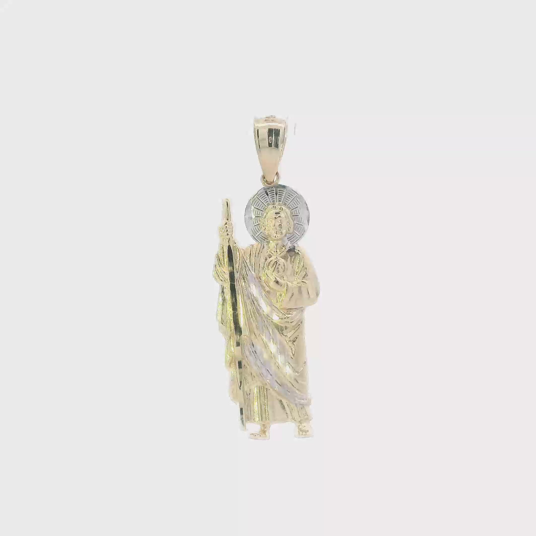 14K Yellow & White Gold Saint Jude Pendant