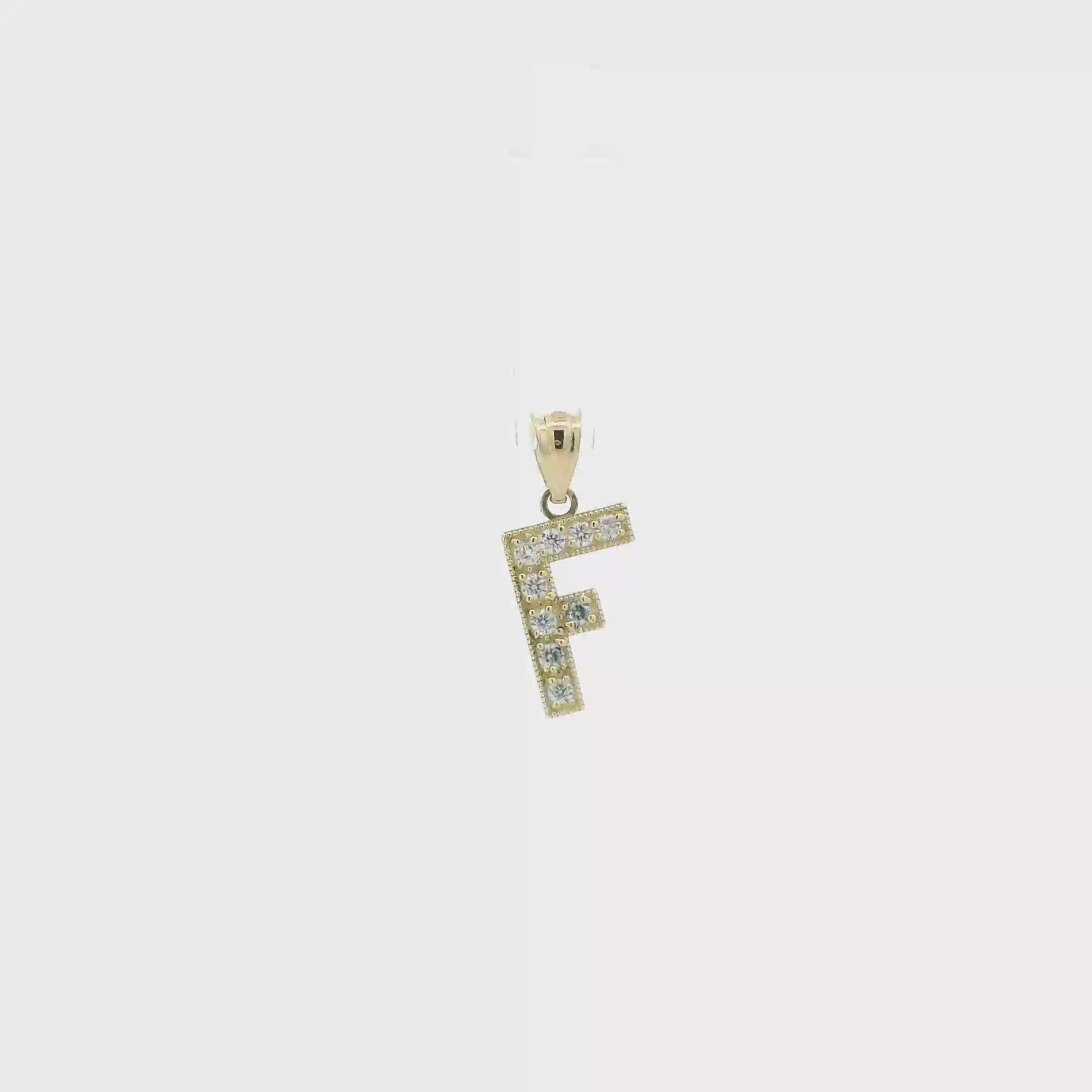 10K Yellow Gold Cz Letter 
