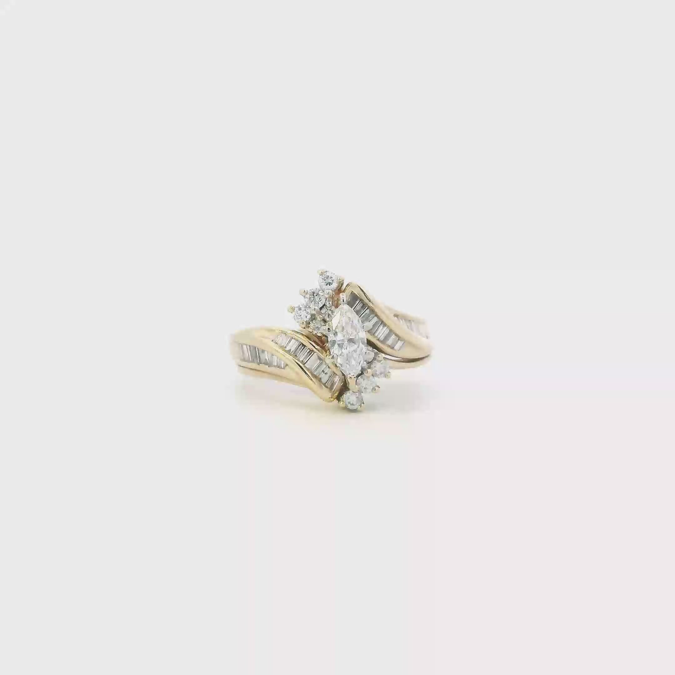 14K Yellow Gold Women's Diamond Ring - 0.53ct