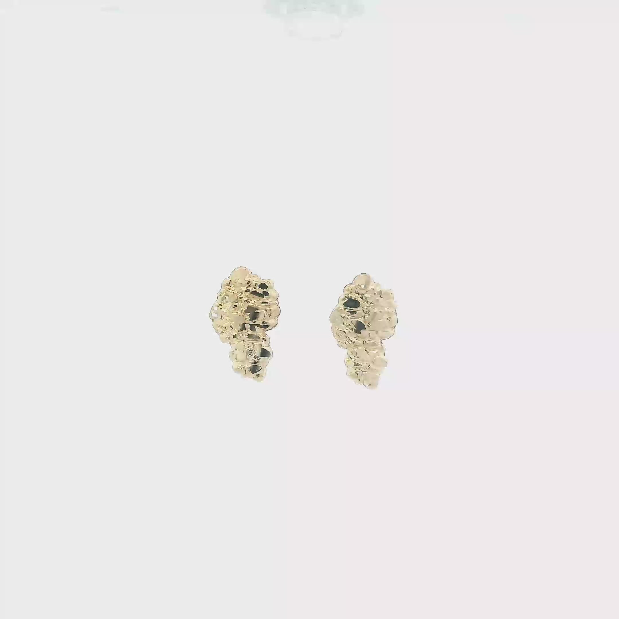 10K Yellow Gold Nugget Stud Earrings