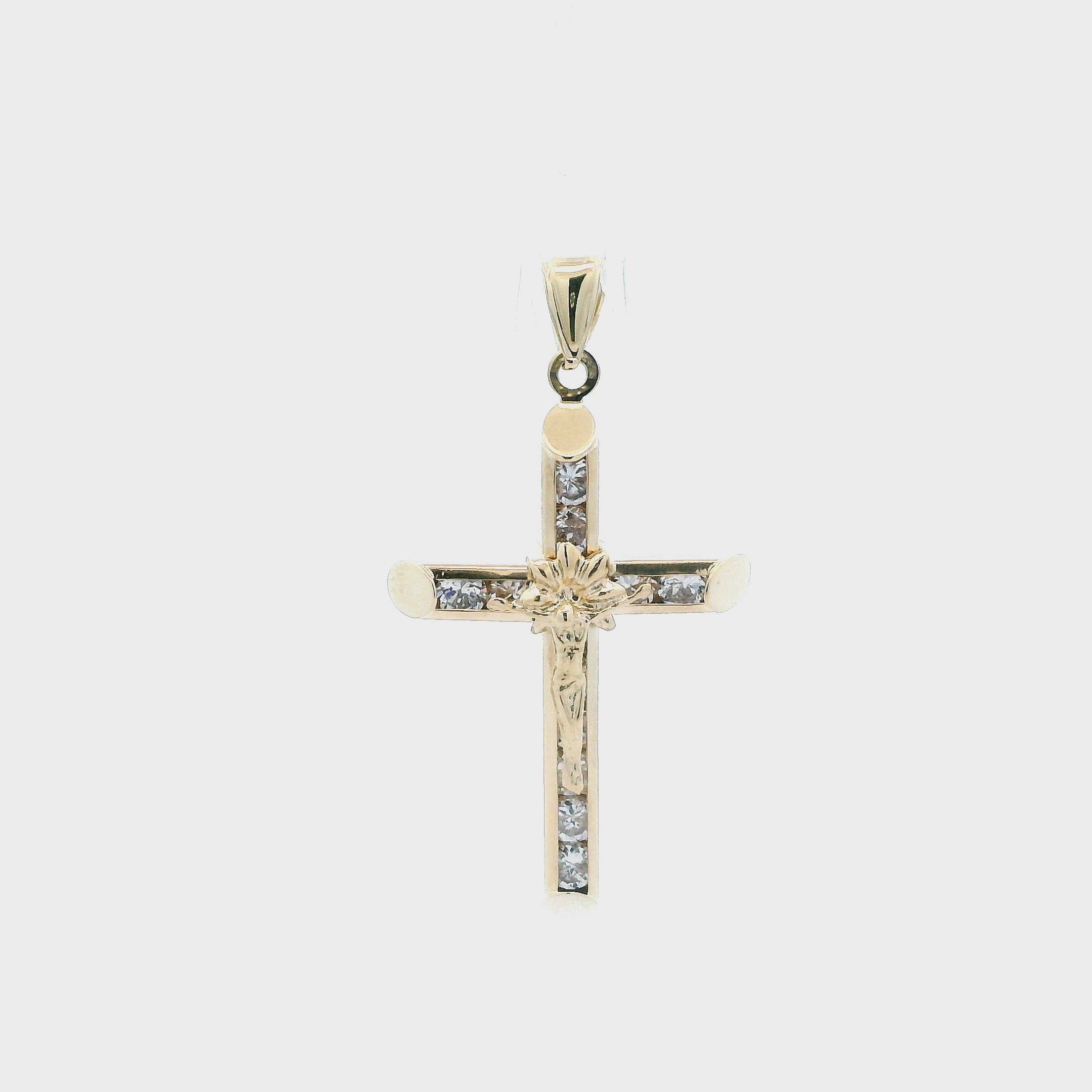 14K Yellow Gold Religious Cross Pendant