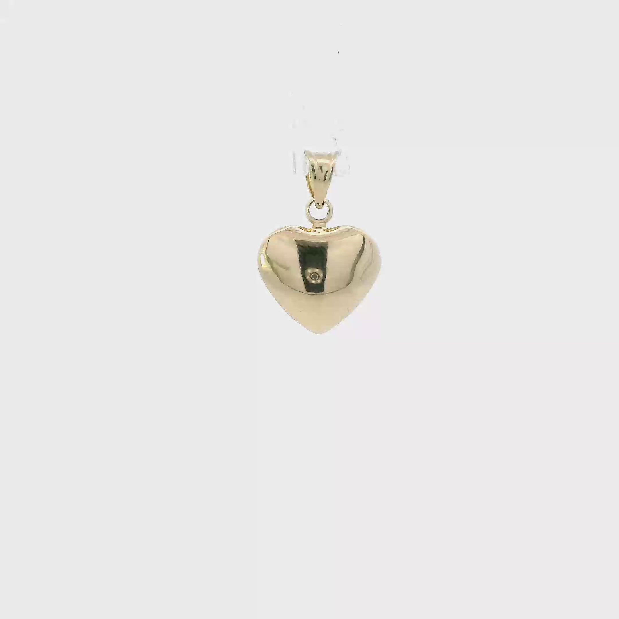 18K Yellow Gold Hollow Heart Pendant