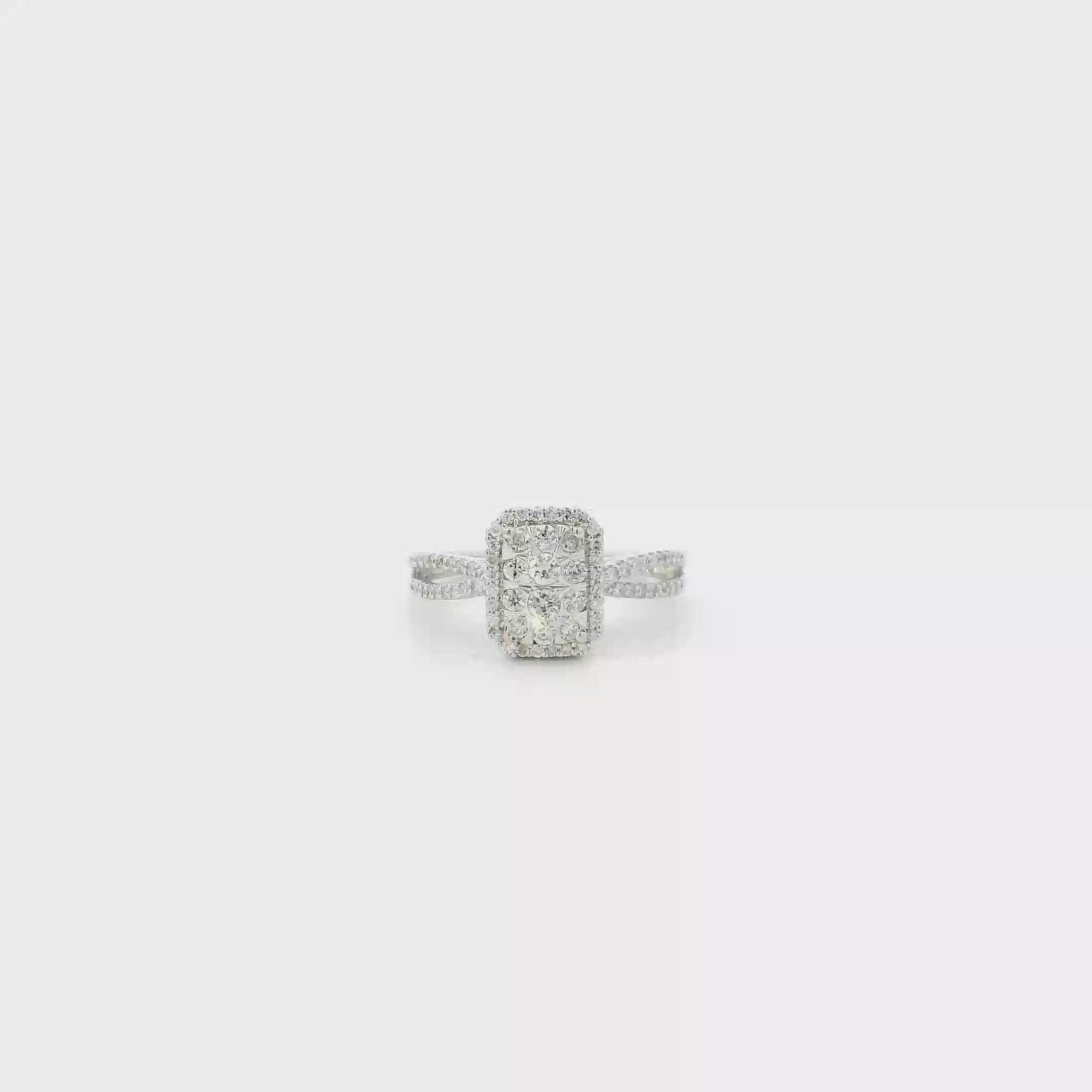 10K White Gold Diamonds Womens Ring - 0.44ct