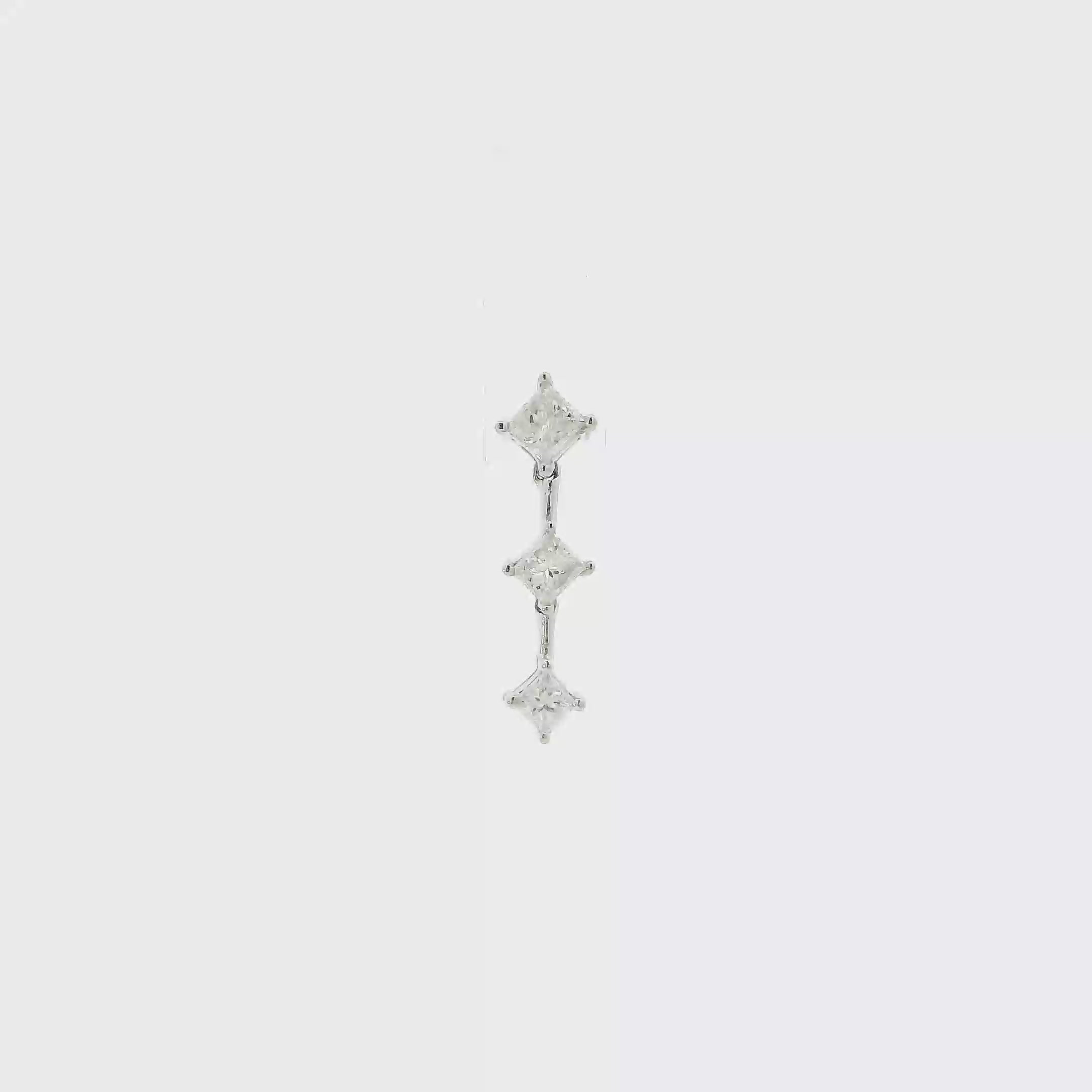 14K White Gold Diamonds Pendant - 0.90CTTW