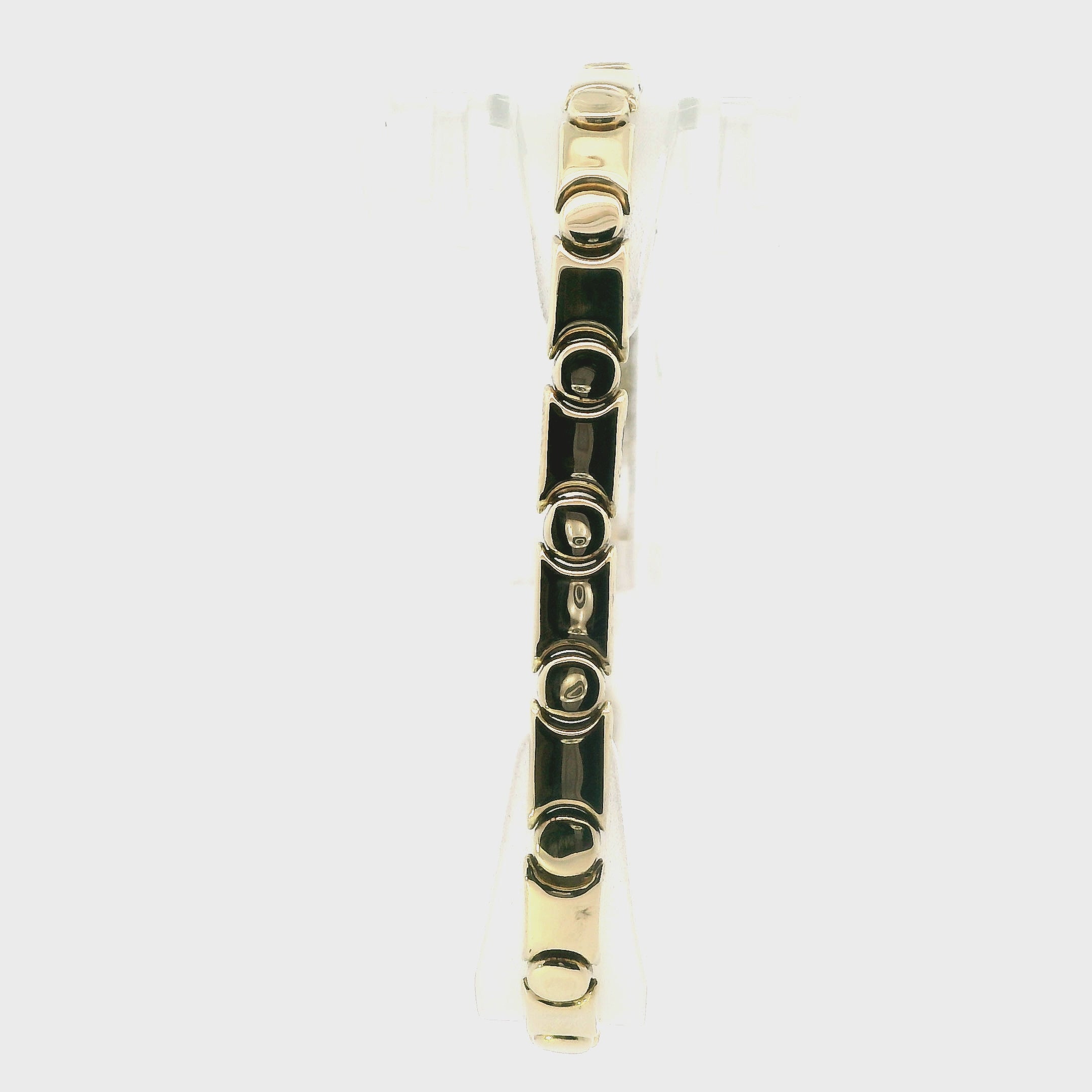 14K Yellow Gold Bar & Circle Bracelet