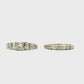 Alianza de compromiso y boda en oro blanco de 14 quilates - 0.91 CTTW