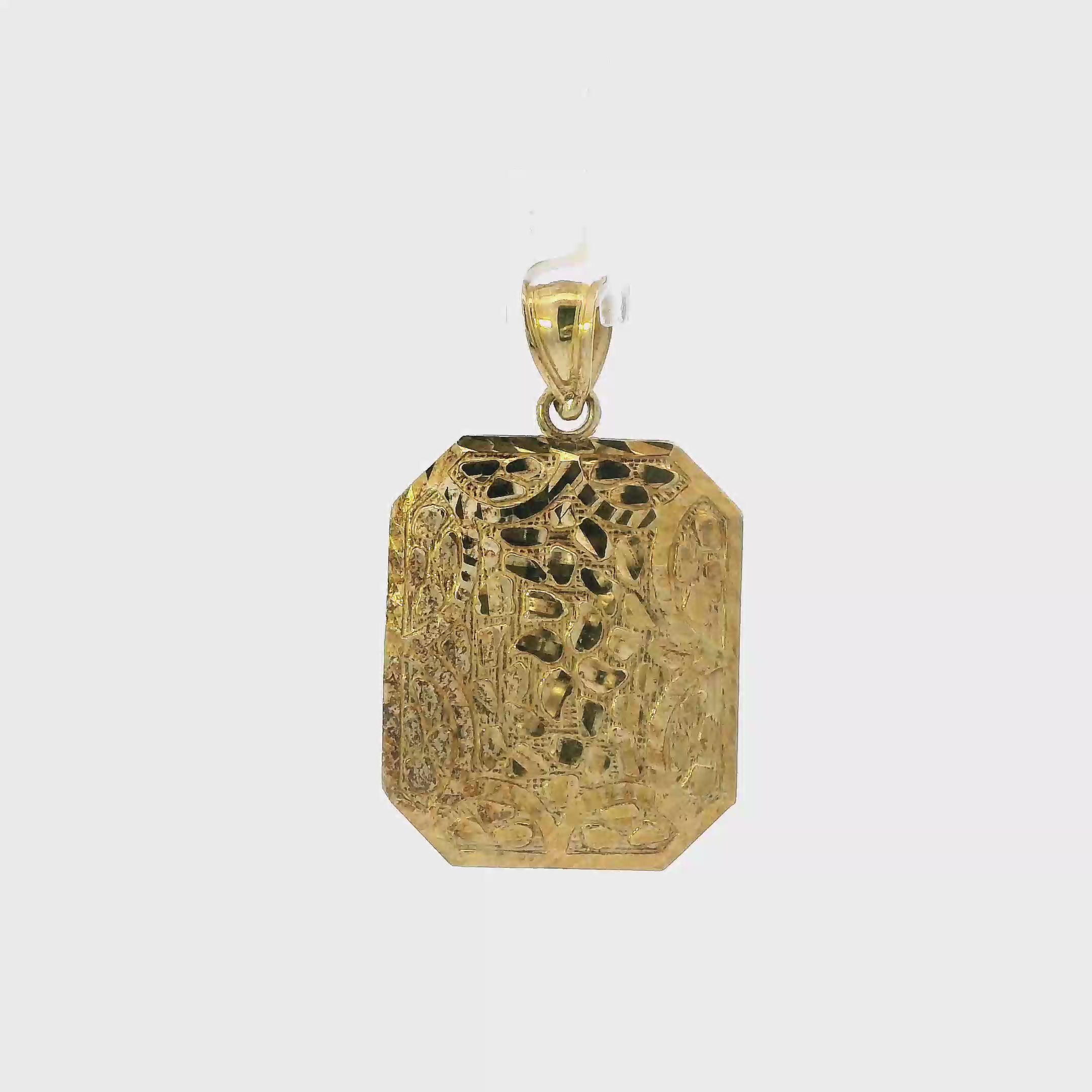 10K Yellow Gold Octagon Nugget Pendant