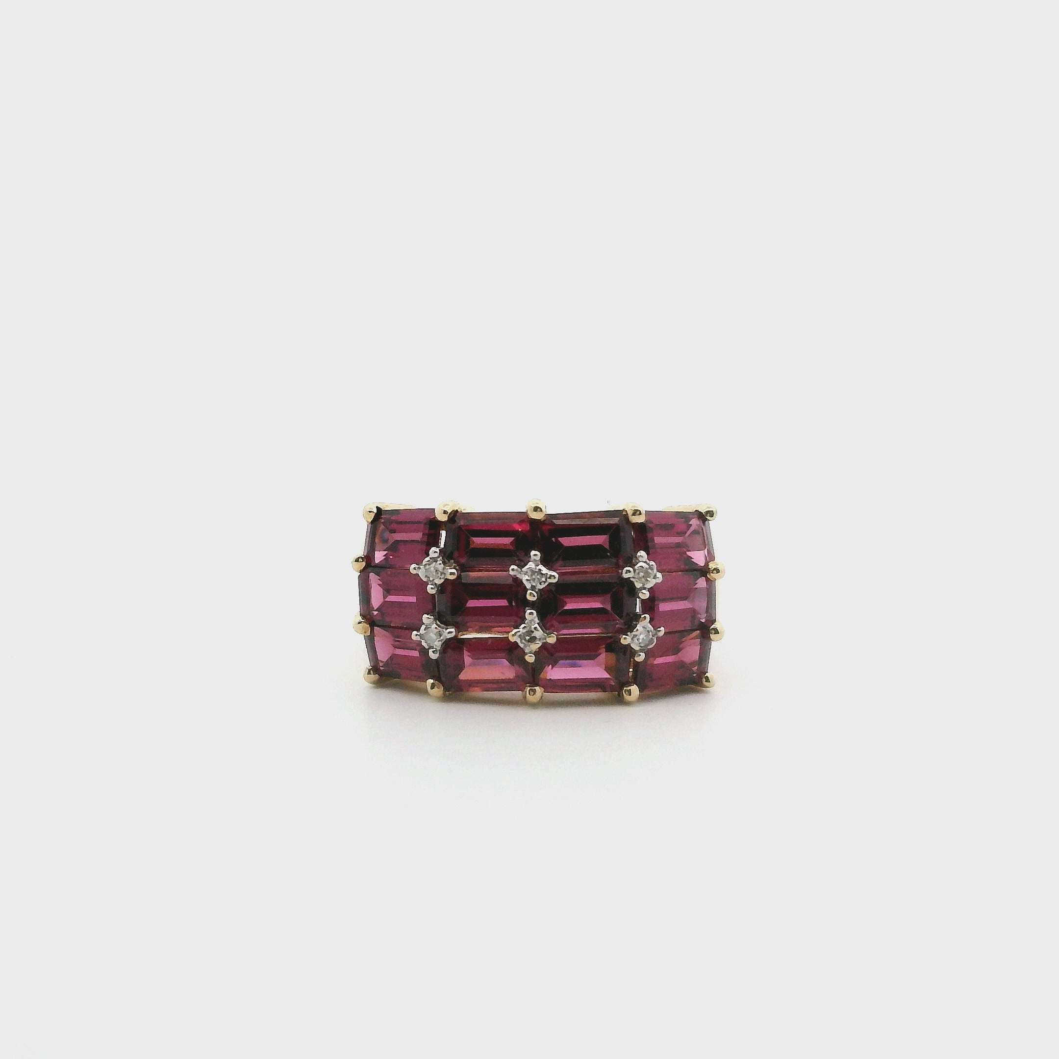 14K Yellow Gold Troumaline & Diamond Women's Ring - 0.03ct