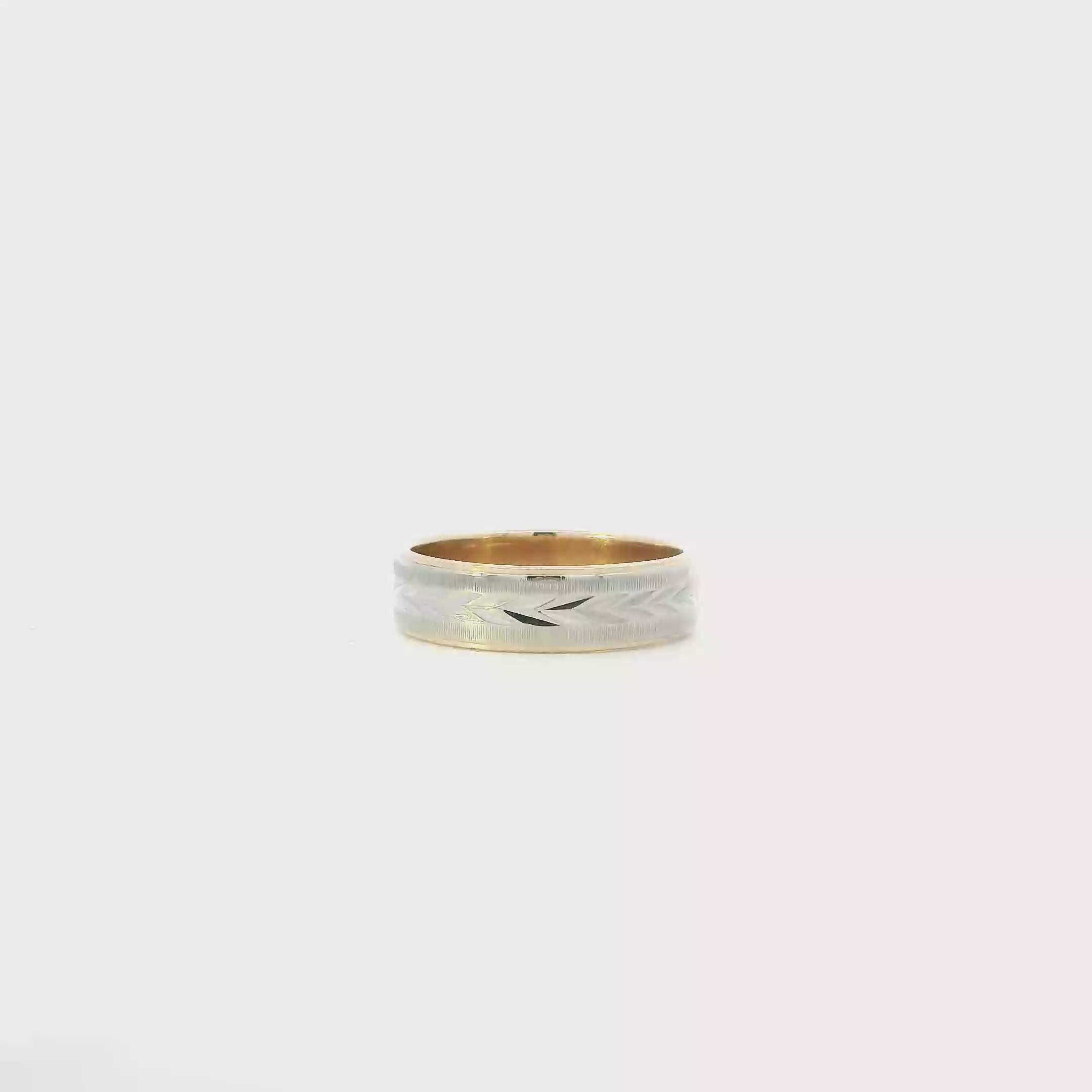 14K Yellow & White Gold Wheat Design Band Ring