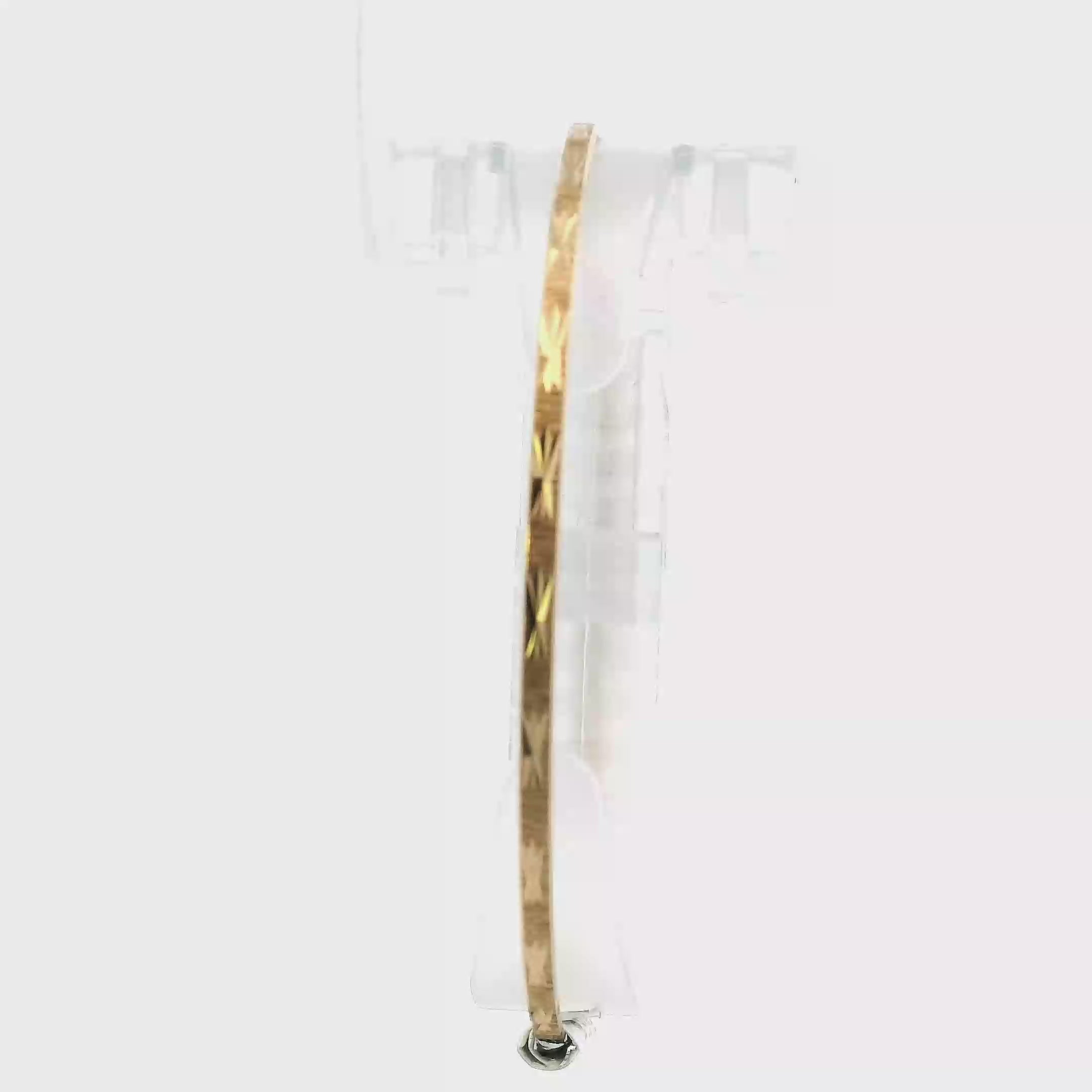New 14K Yellow Gold Star Design Bangle Bracelet