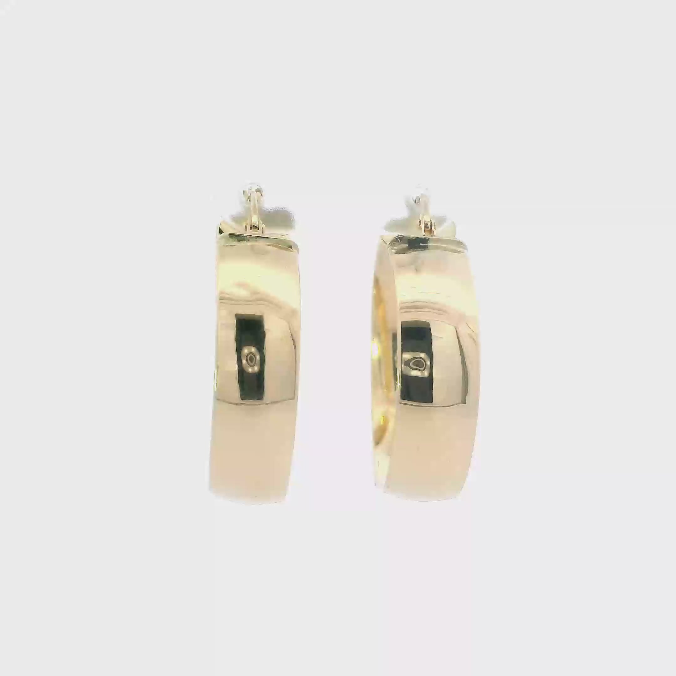 18K Yellow Gold Hollow Plain Hoop Earrings