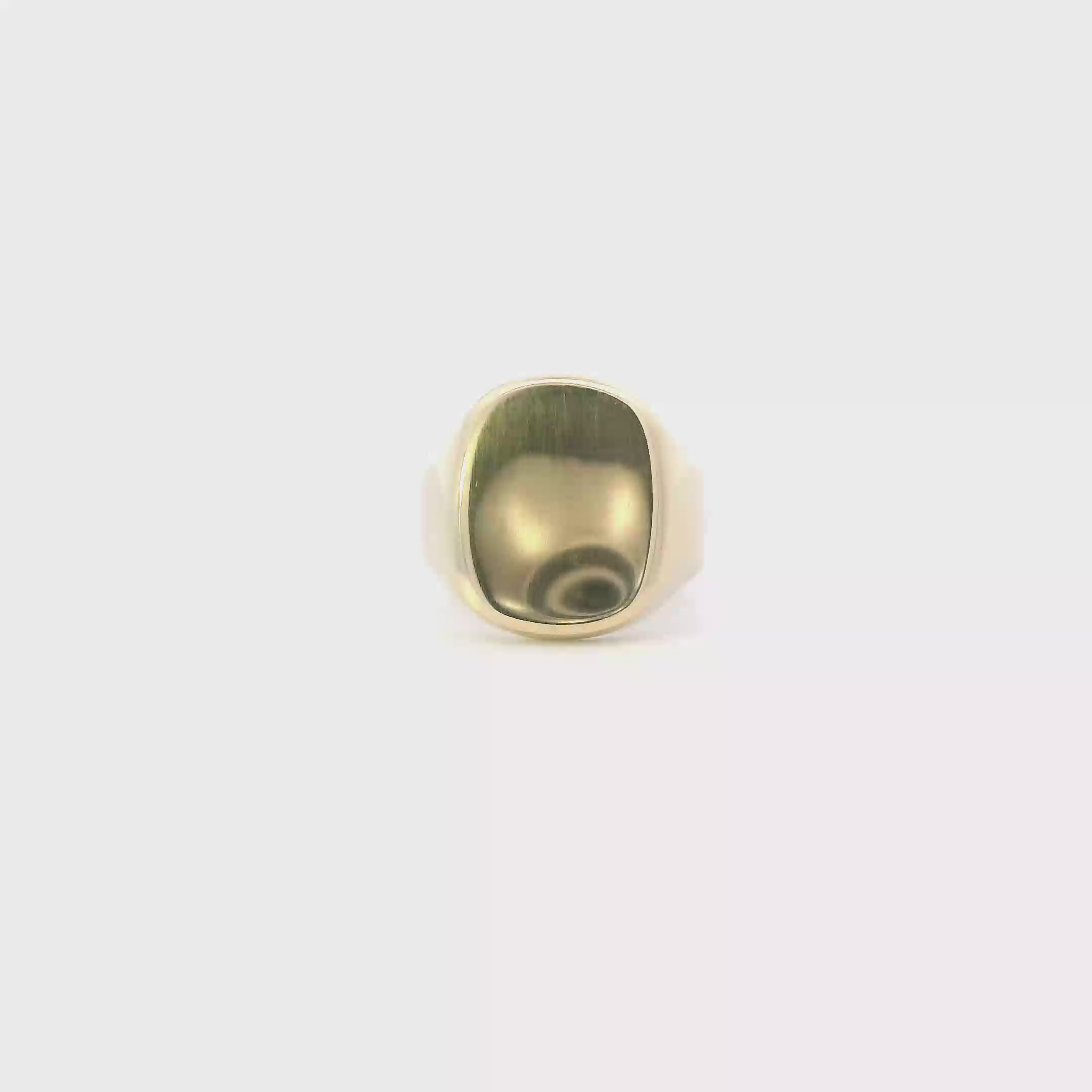 14K Yellow Gold Rectangle Signet Ring