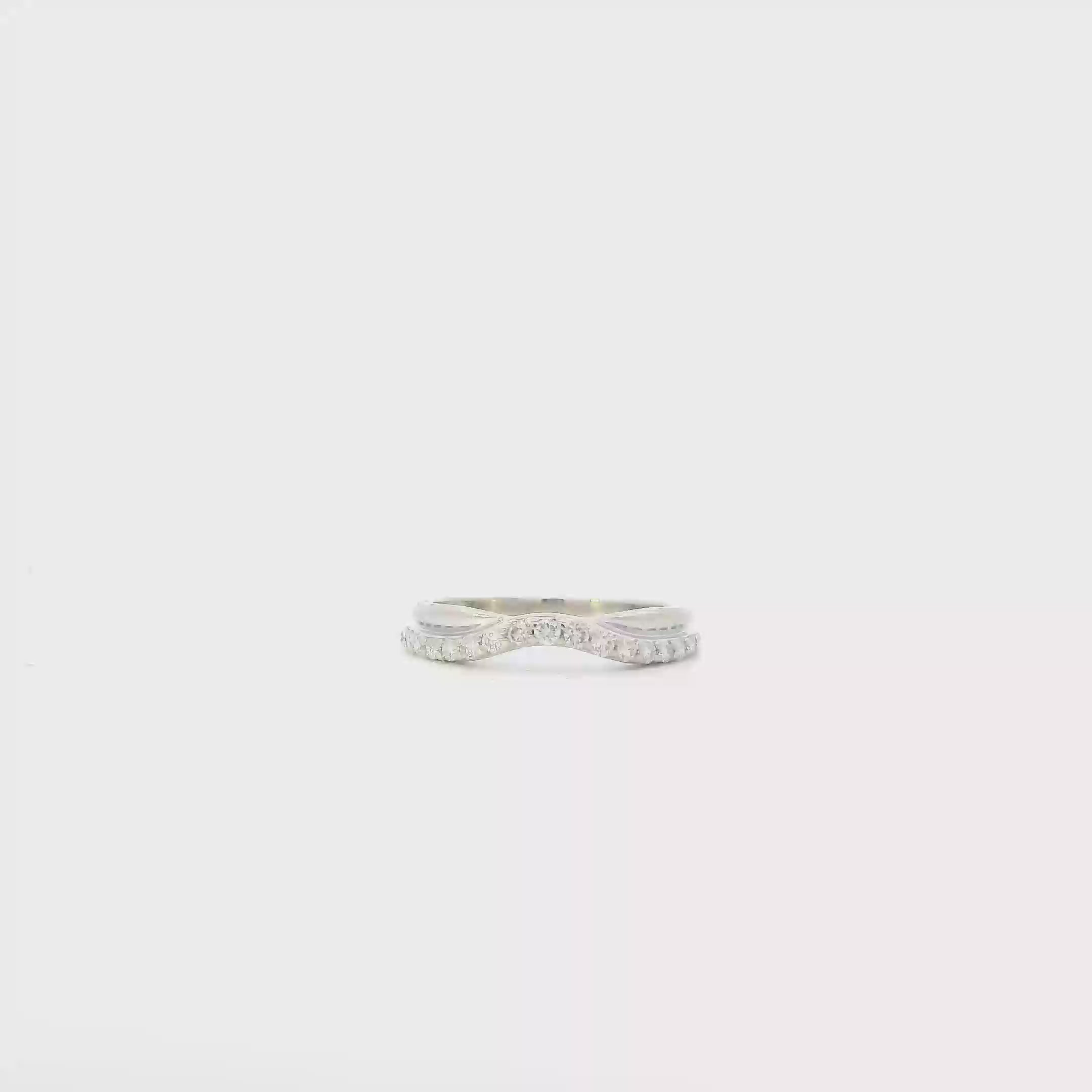 10K White Gold Diamonds Womens Ring -0.19ct