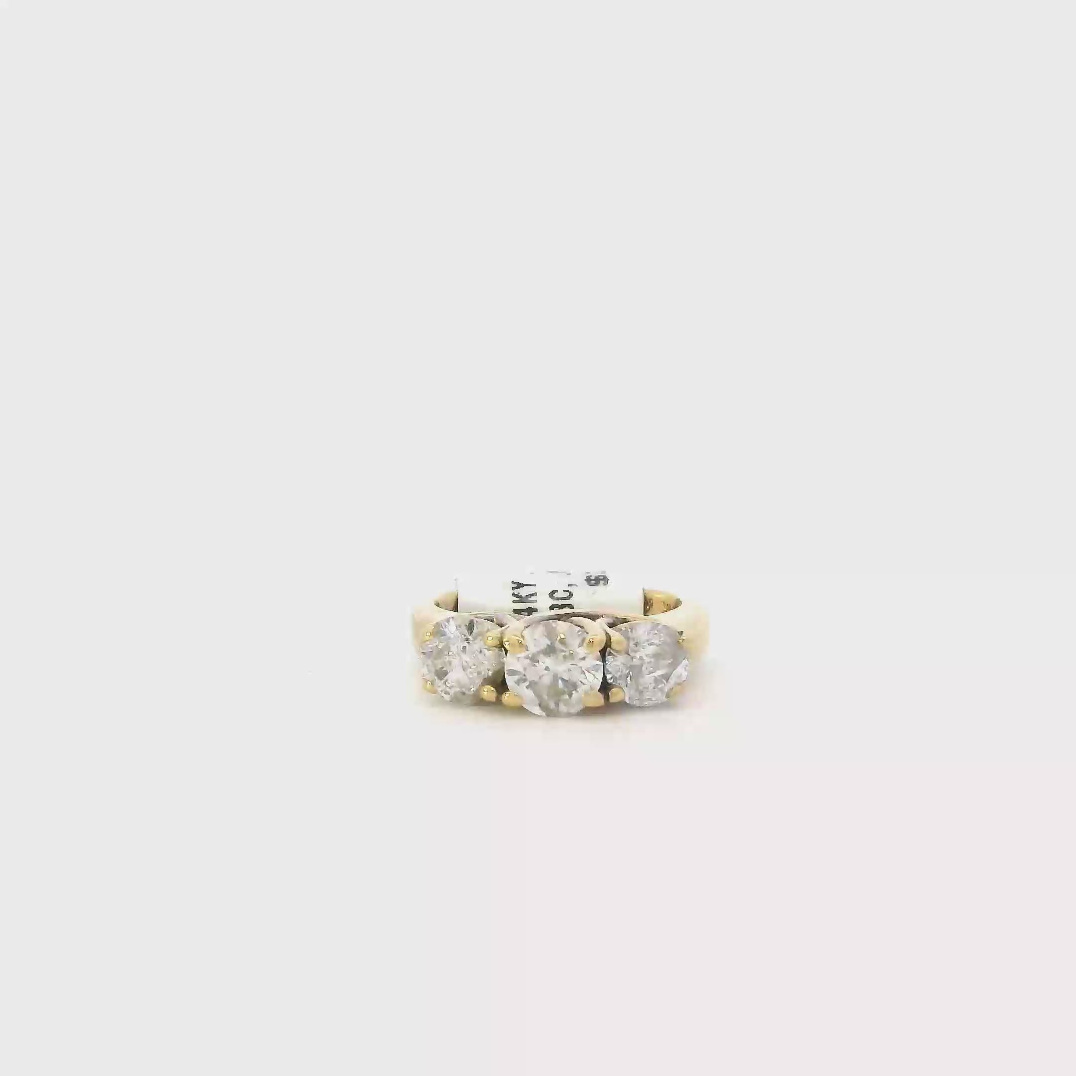 14K Yellow Gold Diamond Women's Ring -2.02ct