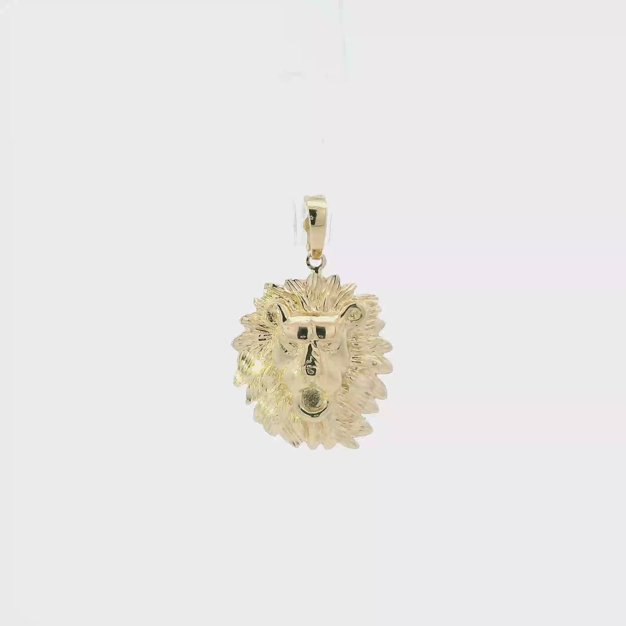14K Yellow Gold Lion Head Pendant