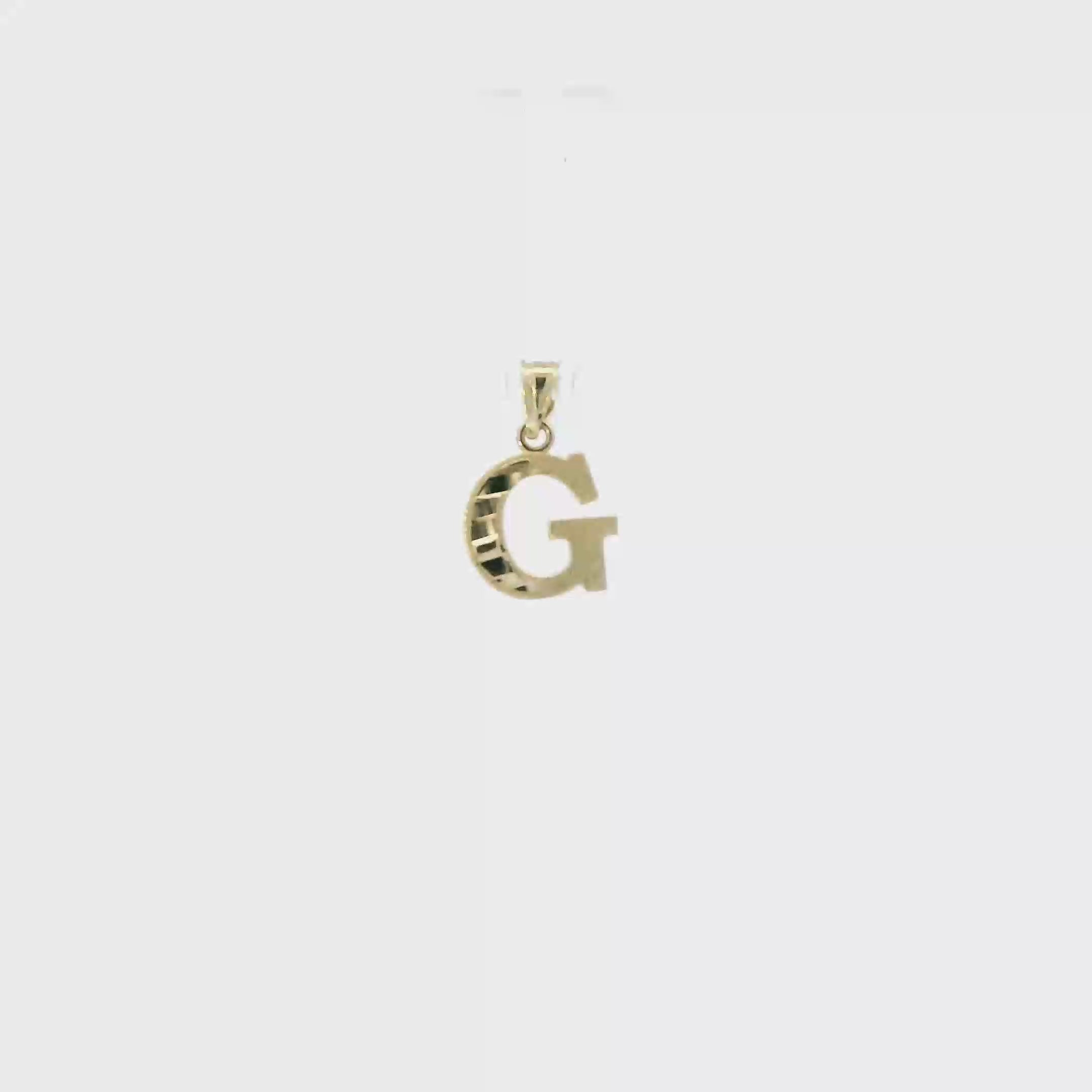 10K Yellow Gold Diamond Cut Letter 
