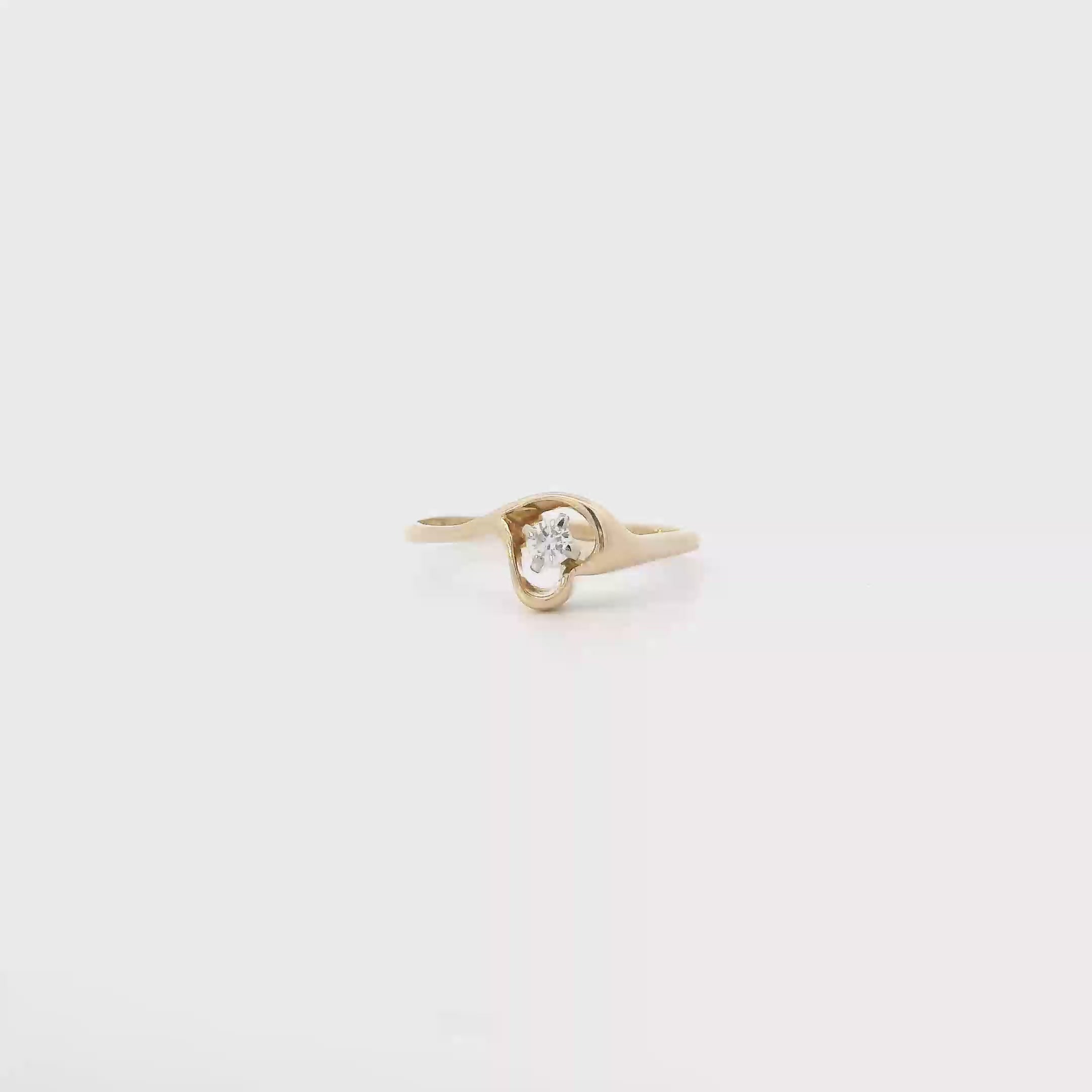 14K Yellow Gold Diamond Womens Ring - 0.07ct