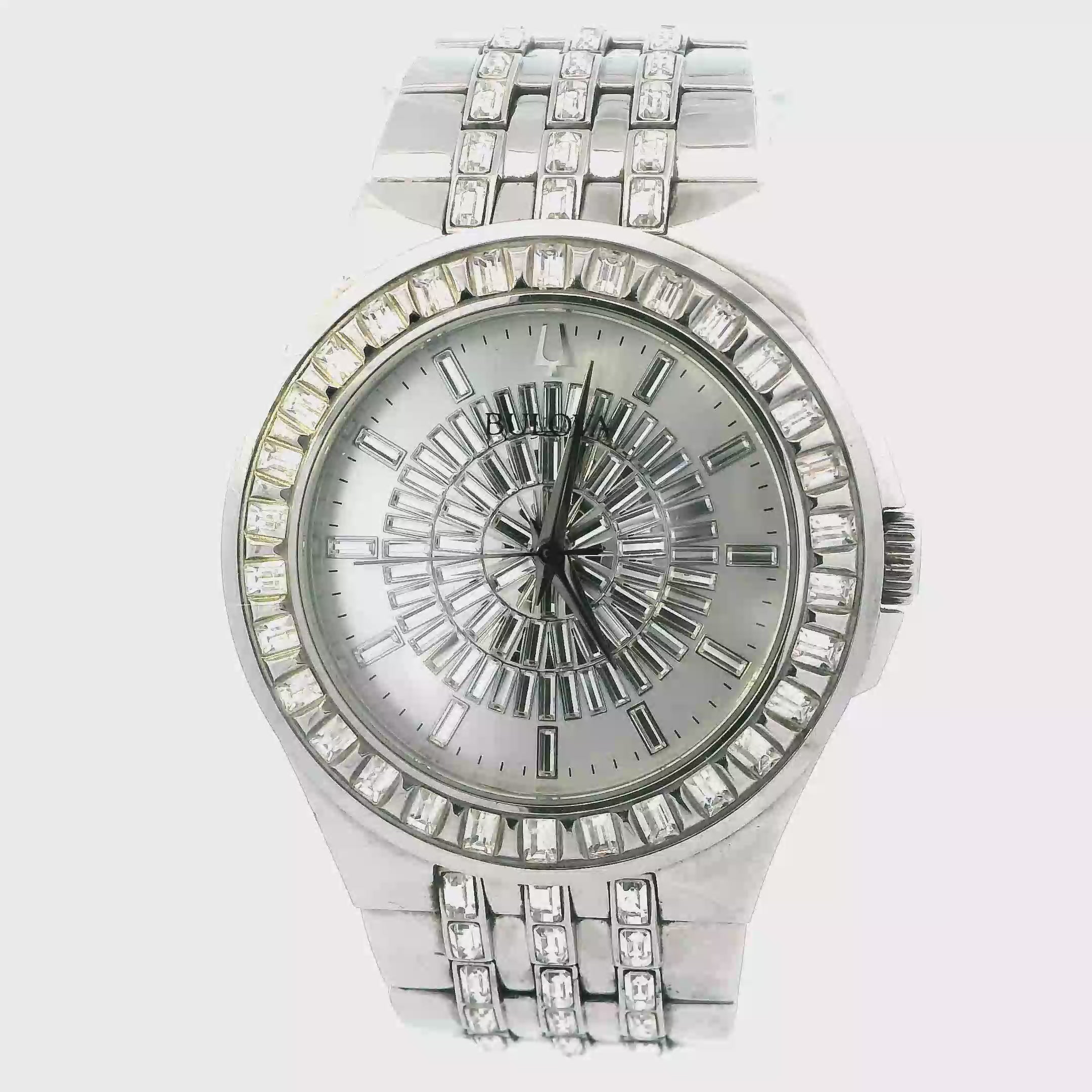 Bulova Silver Color Band & Face Wrist Watch