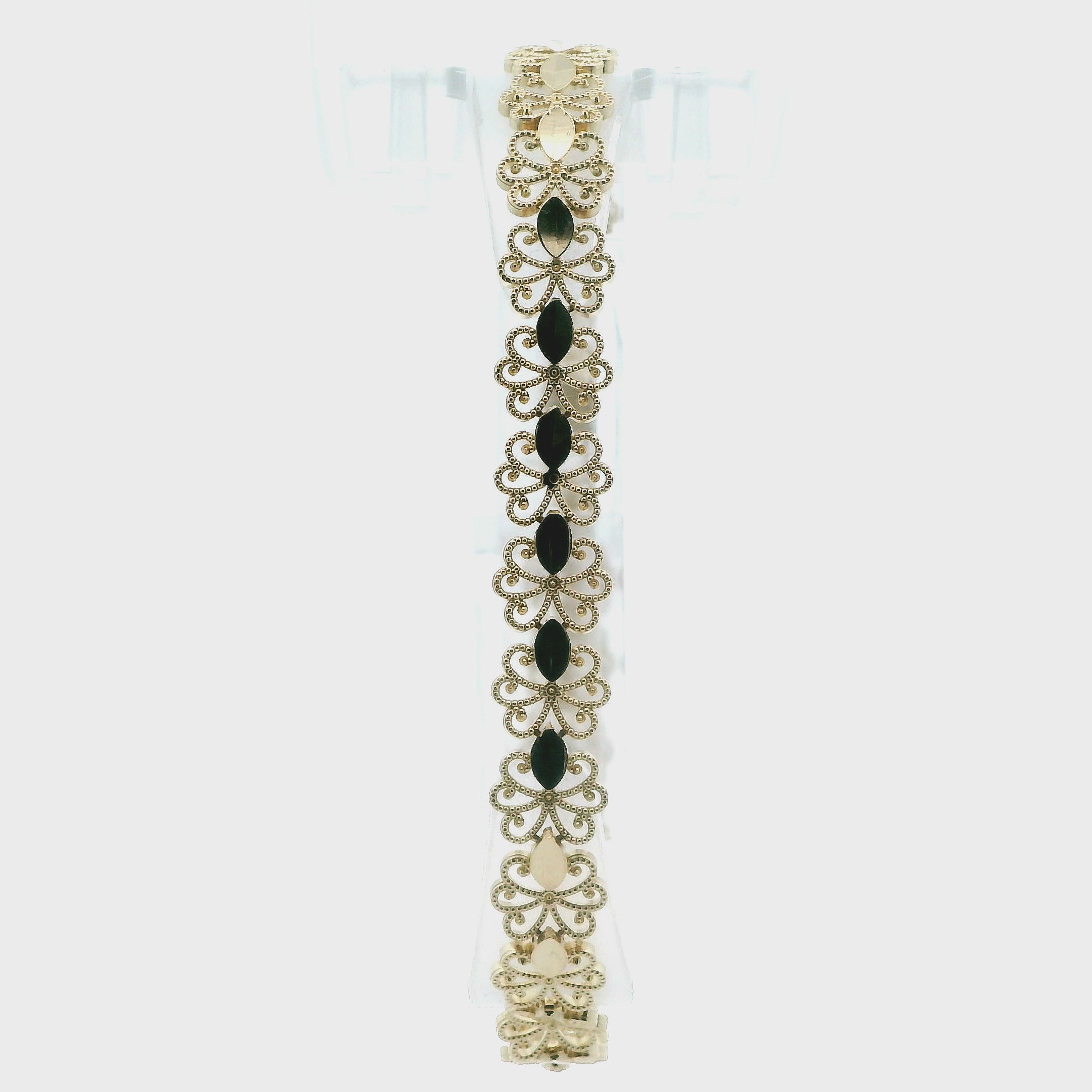 10K Yellow Gold Filigree Flower Bracelet
