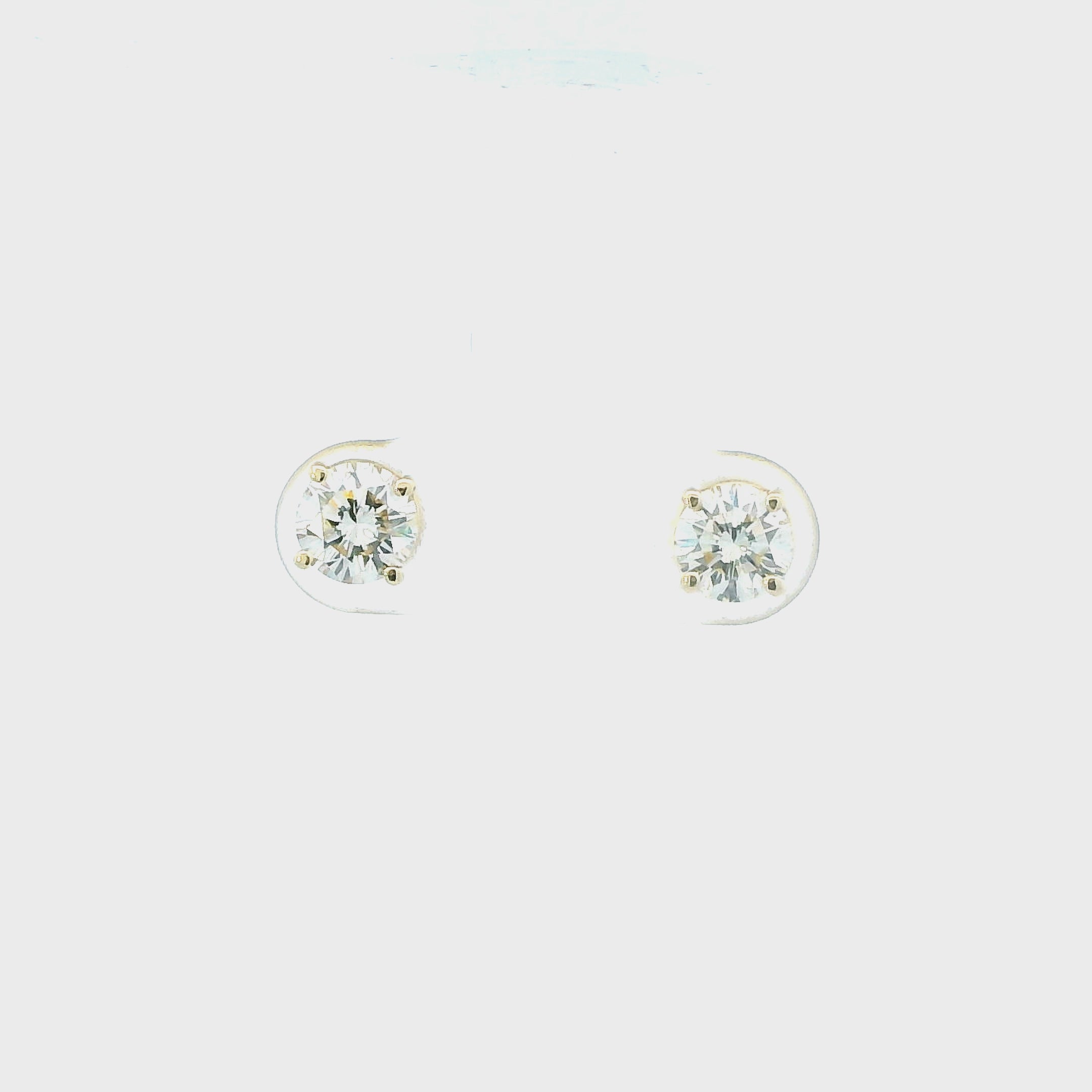 14K Yellow Gold Diamond Stud Earrings - 1.15ct