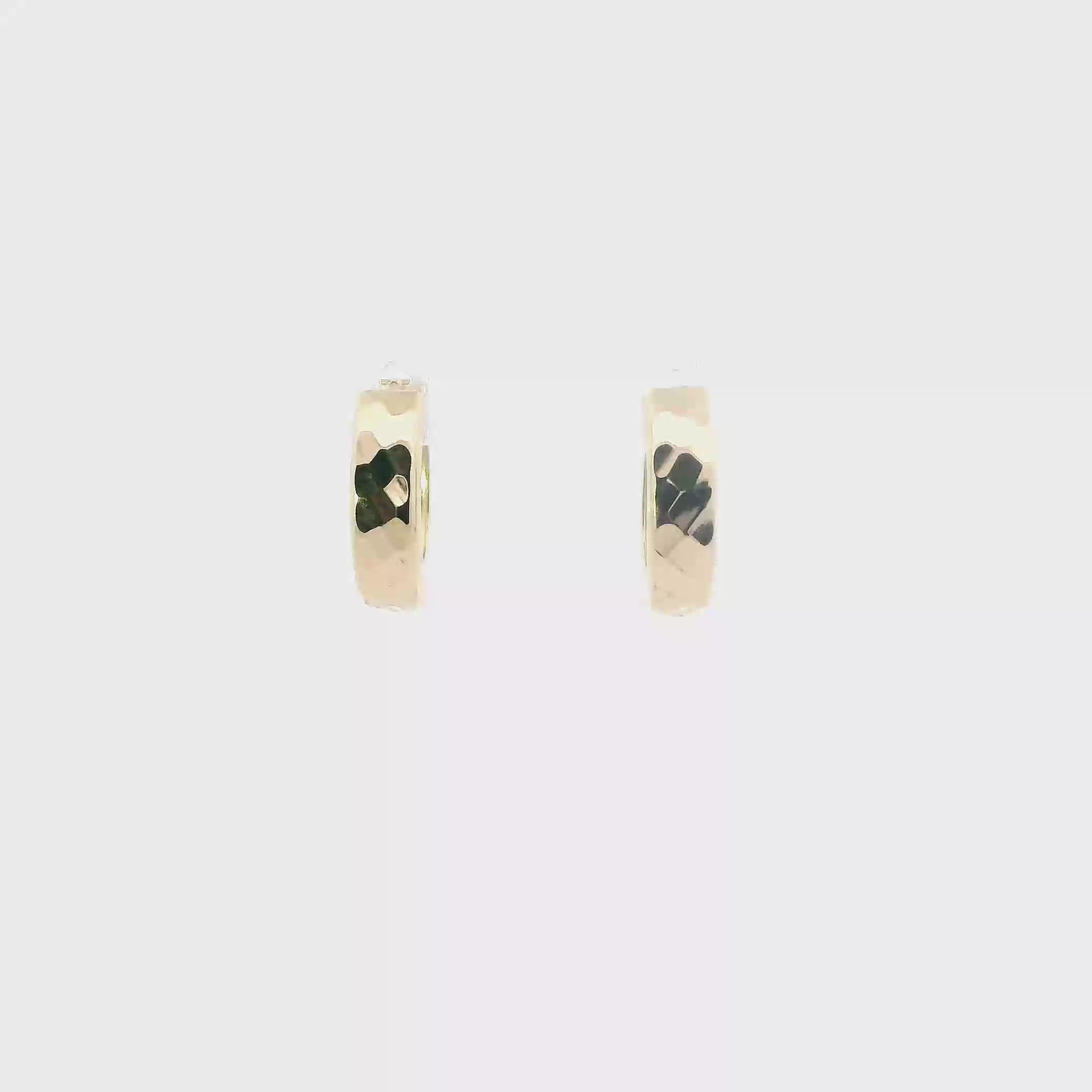 14K Yellow Gold Huggie Hoop Earrings