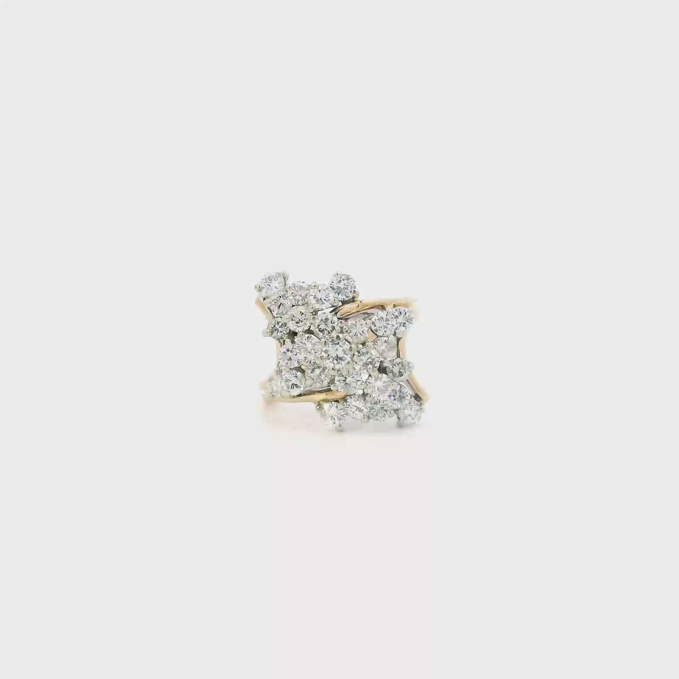 14K Yellow Gold Diamond Womens Ring - 2.03ct
