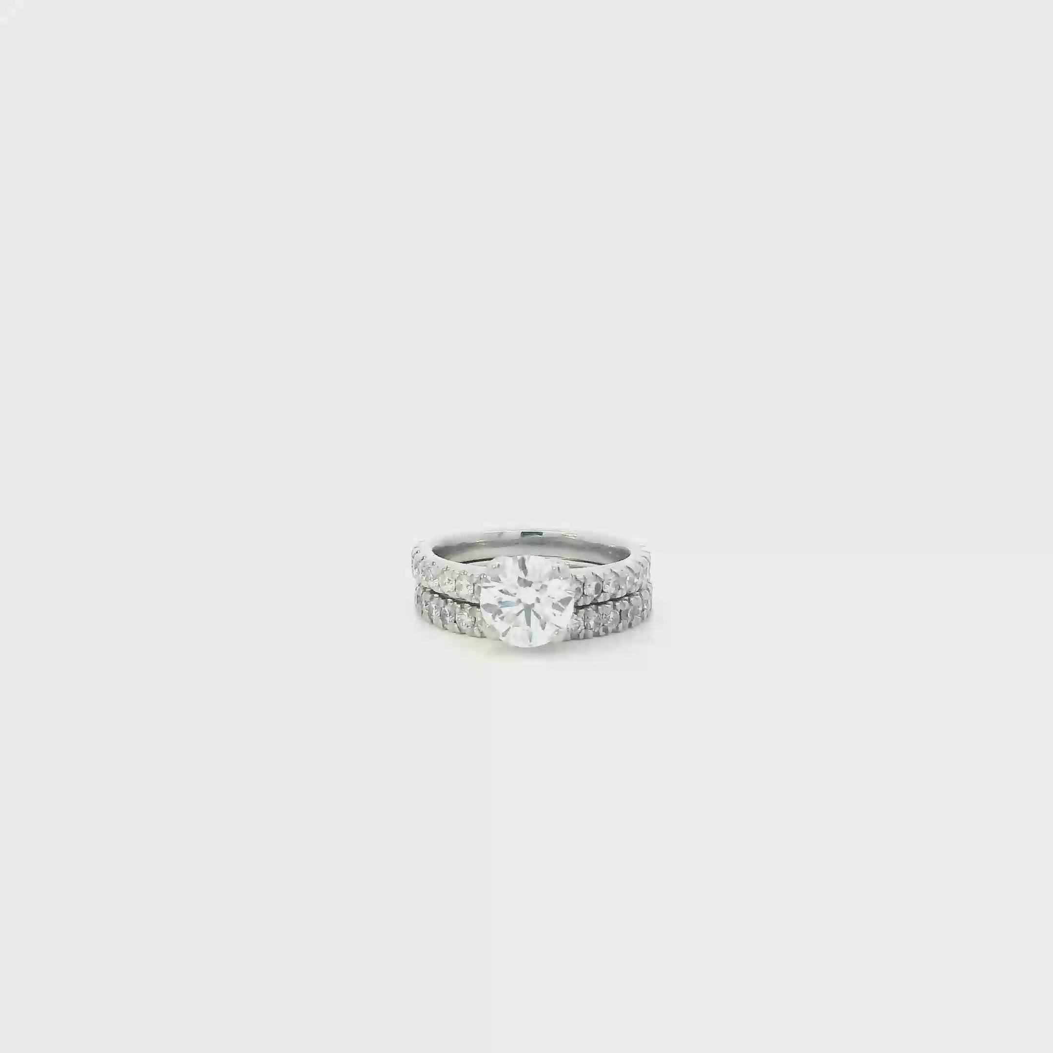 Platinum Diamond Women's Engagement & Wedding Ring Set- 1.64ct
