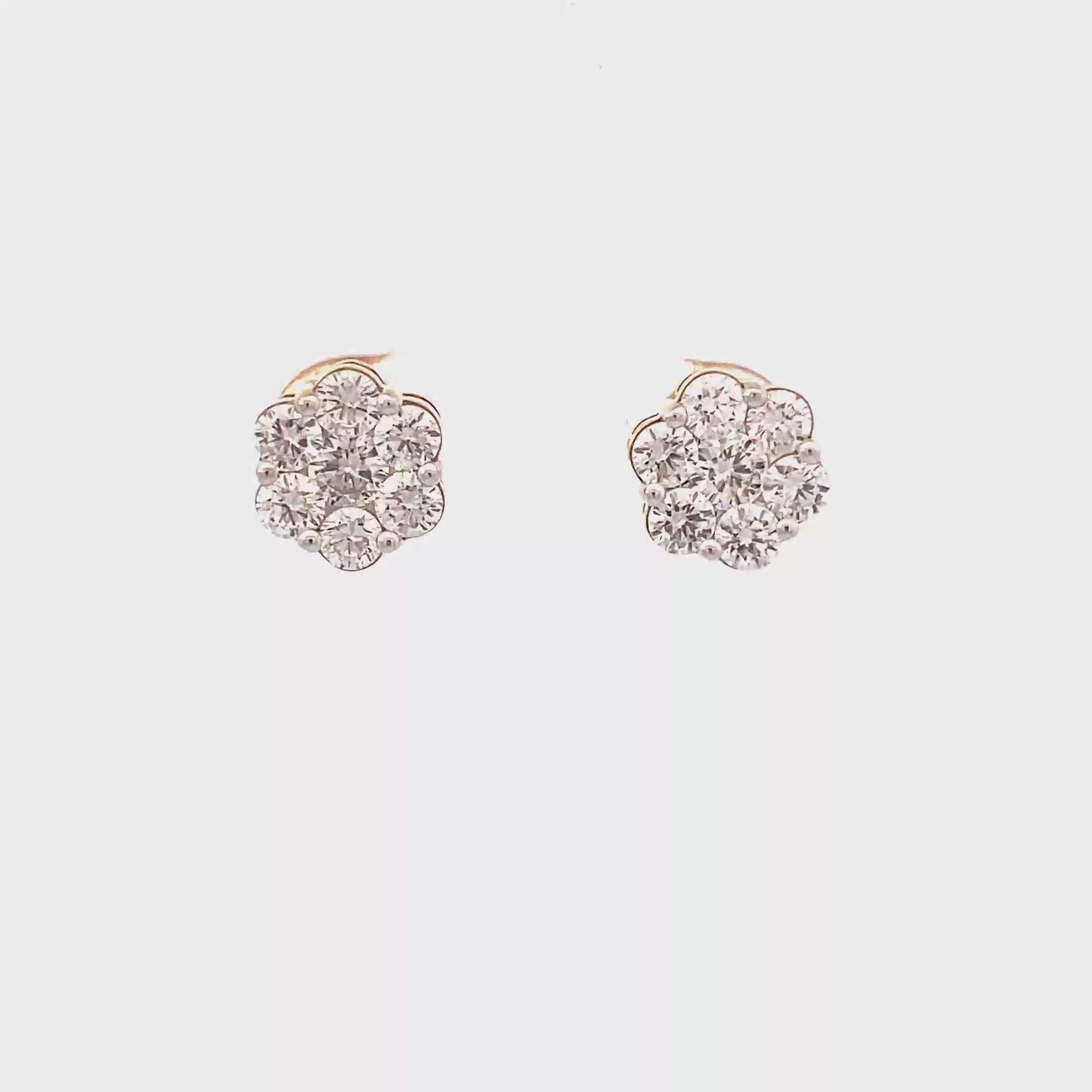 New 14K Yellow Gold Lab Diamond Earrings - 1.60ct