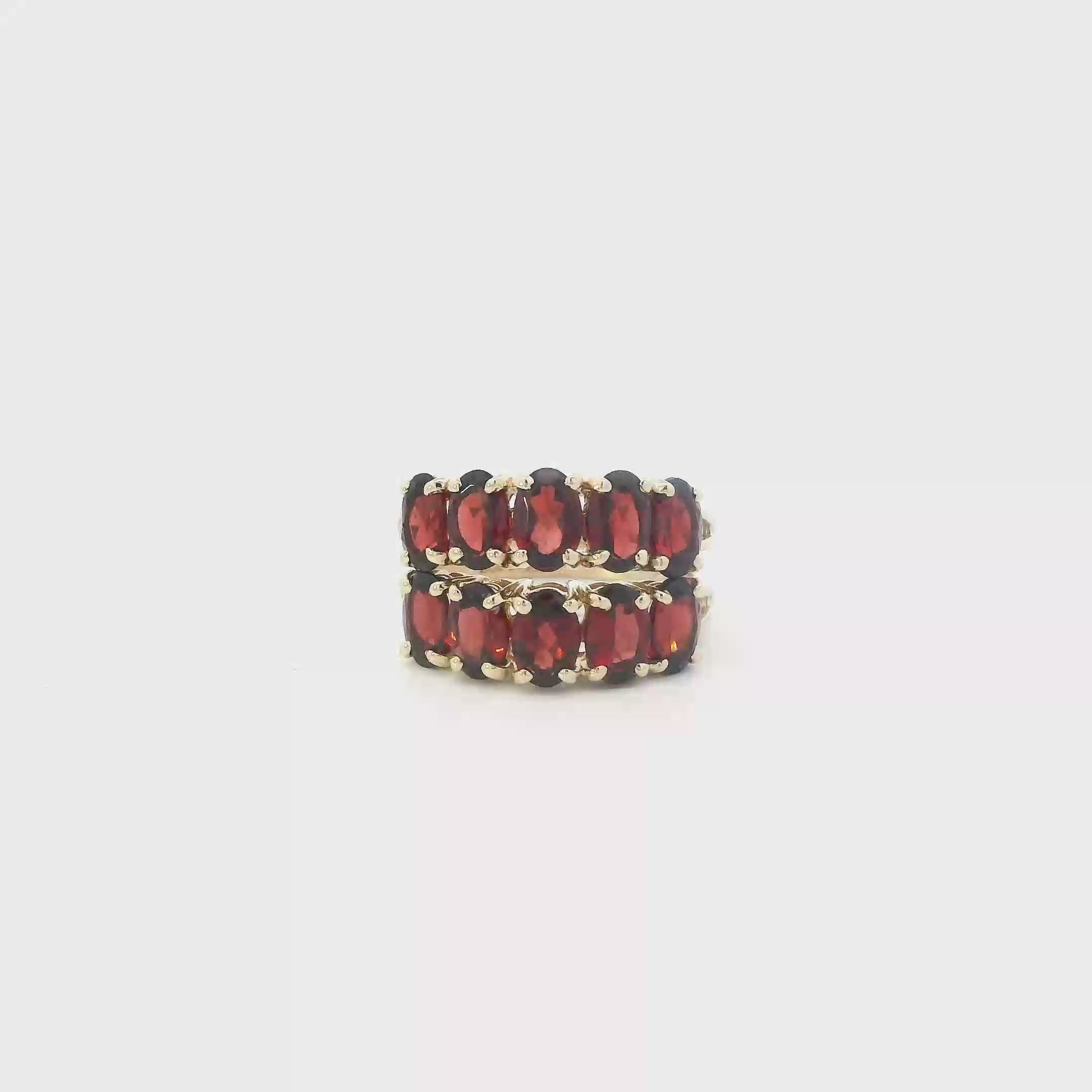 10K Yellow Gold Garnet Womens Ring