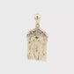 14K Yellow & Rose Gold CZ Jesus Face Pendant