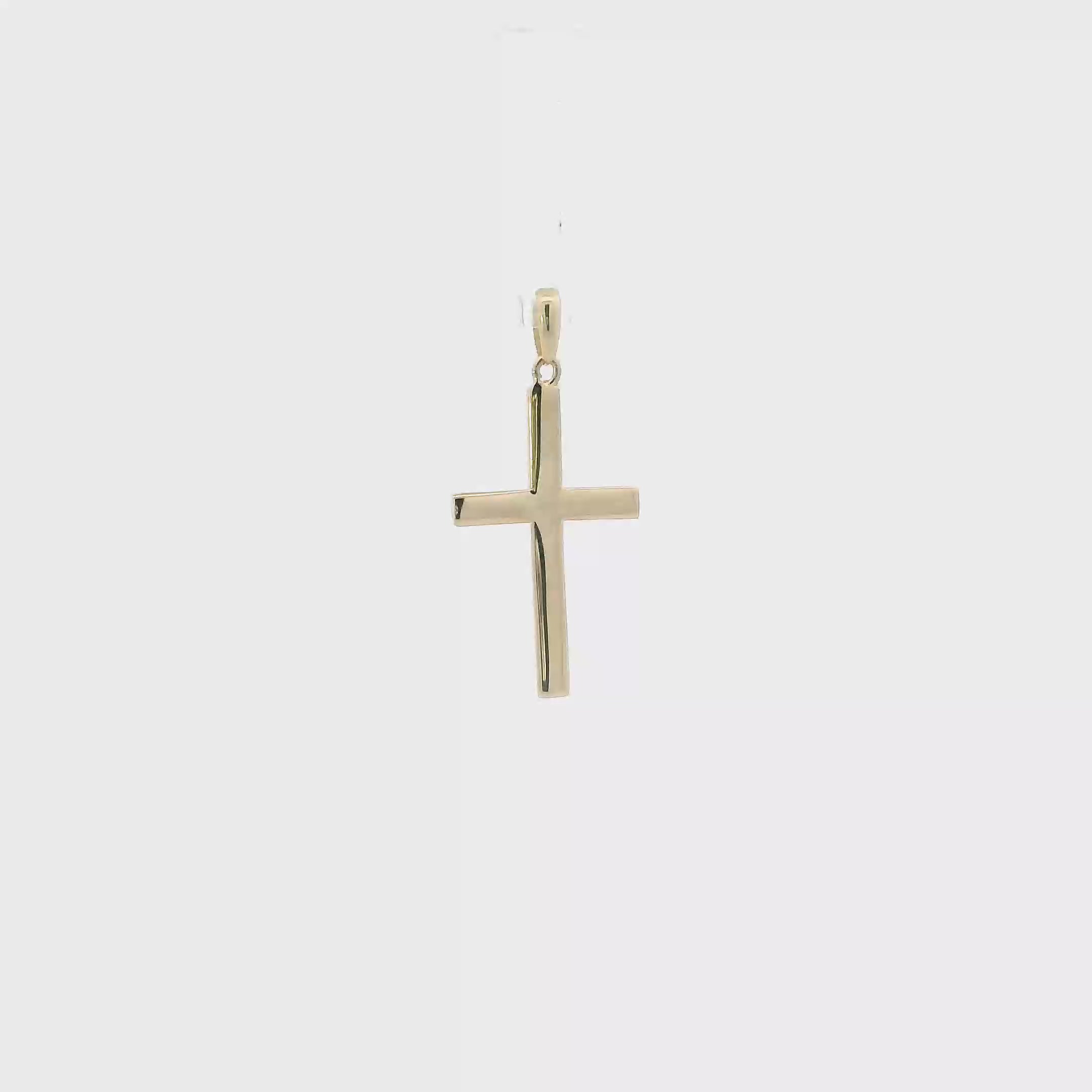 Colgante Cruz Plana Oro Amarillo 14K