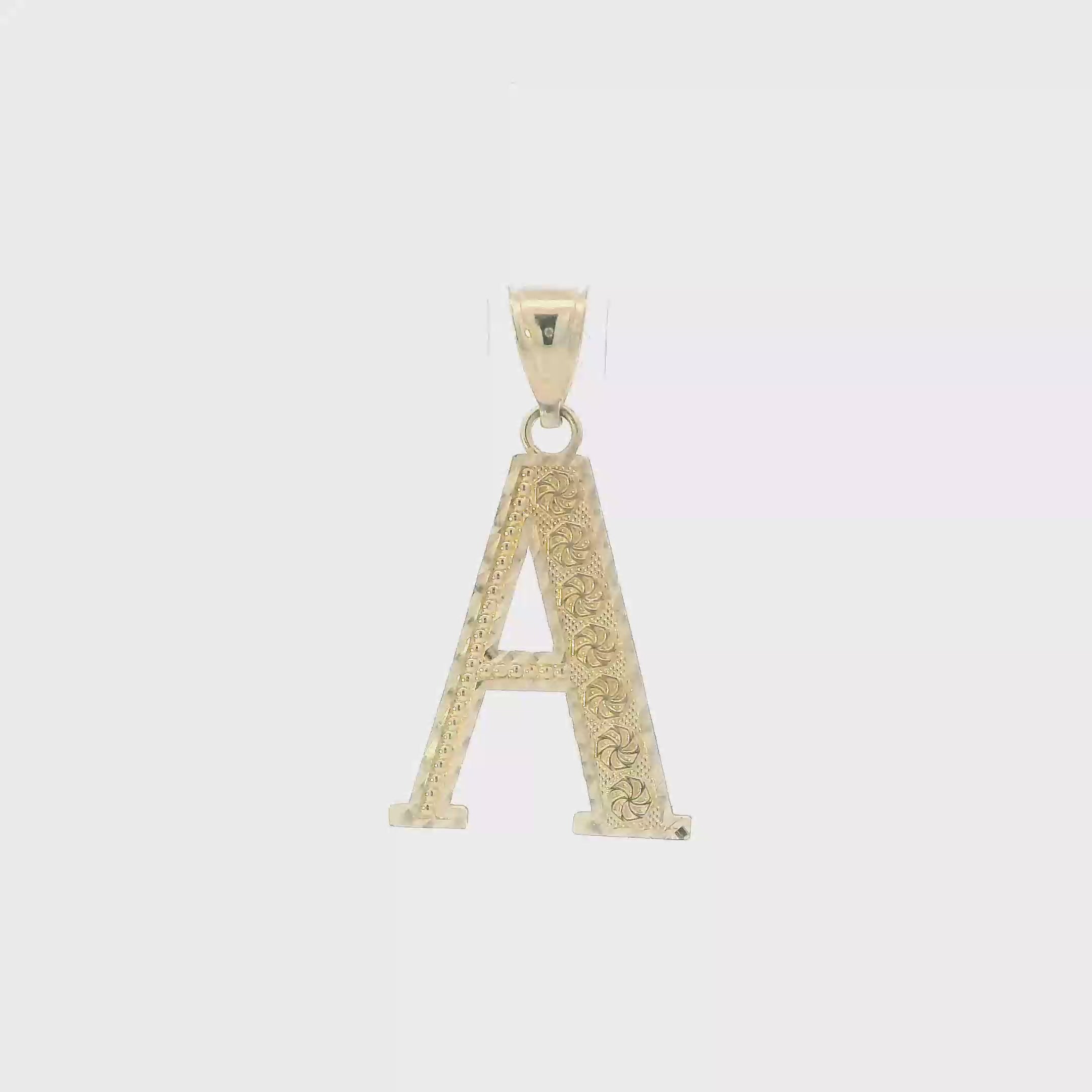 10K Yellow Gold Diamond Cut Letter 