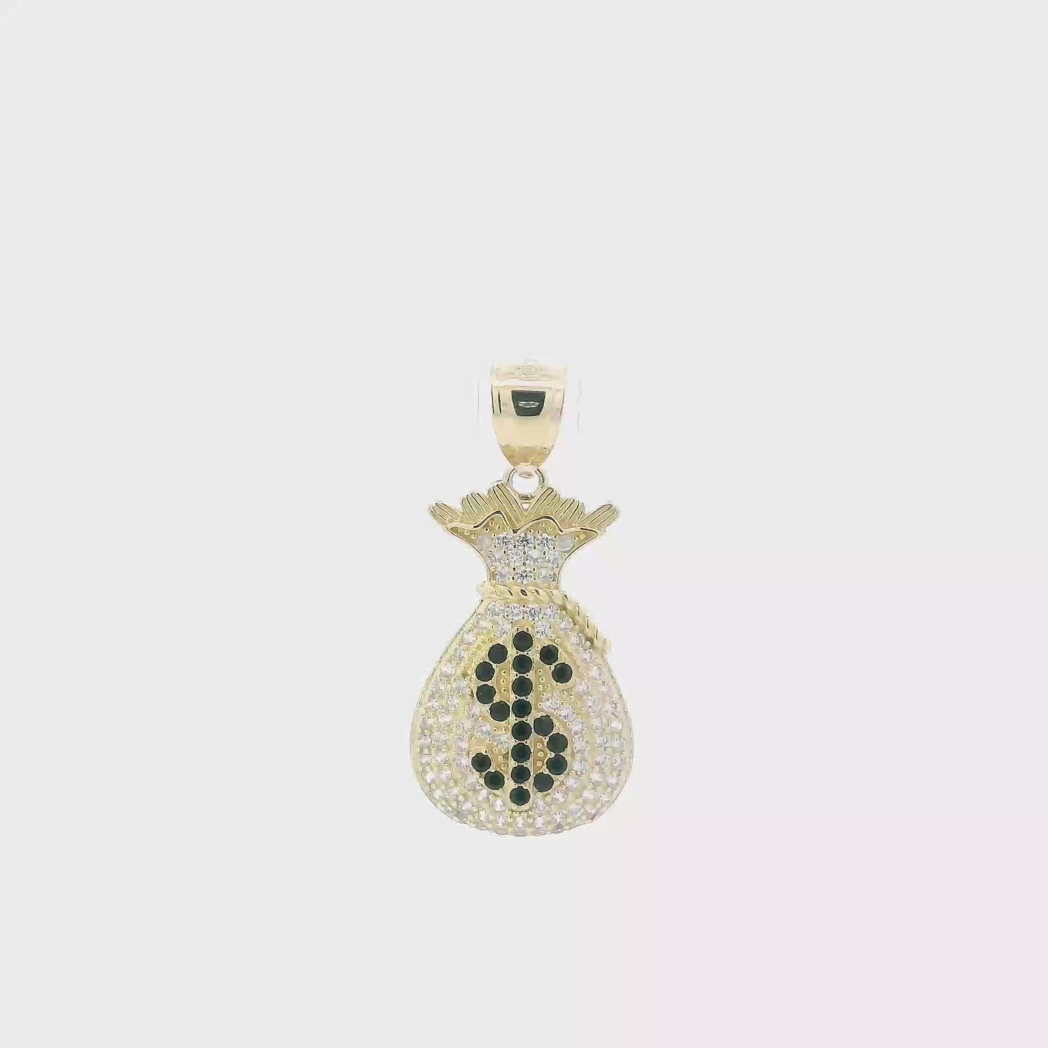 10K Yellow Gold Money Bag Pendant