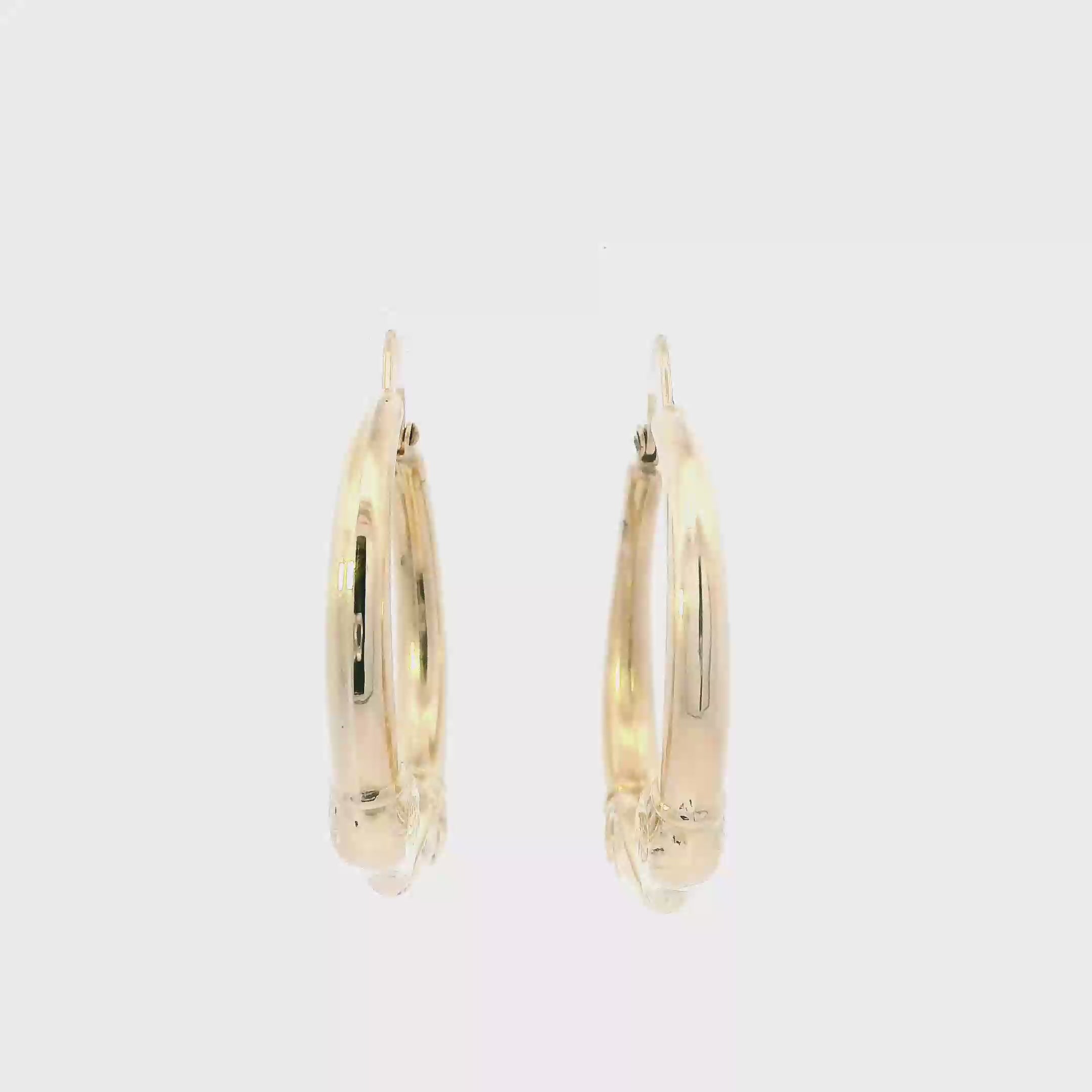 14K Yellow Gold Ram Head Hoop Earrings