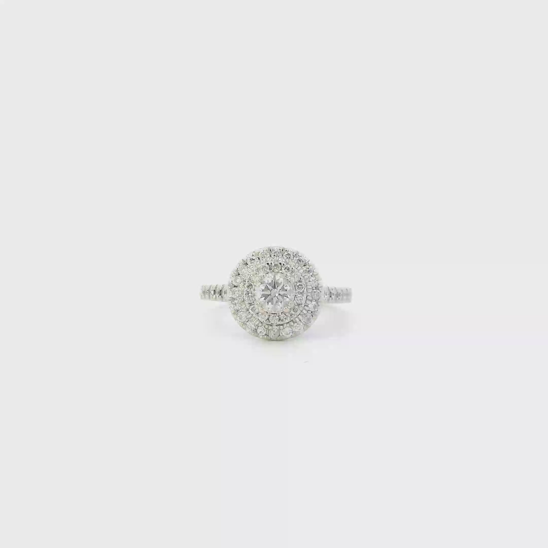 14K White Gold Diamond Womens Ring - 0.93ct