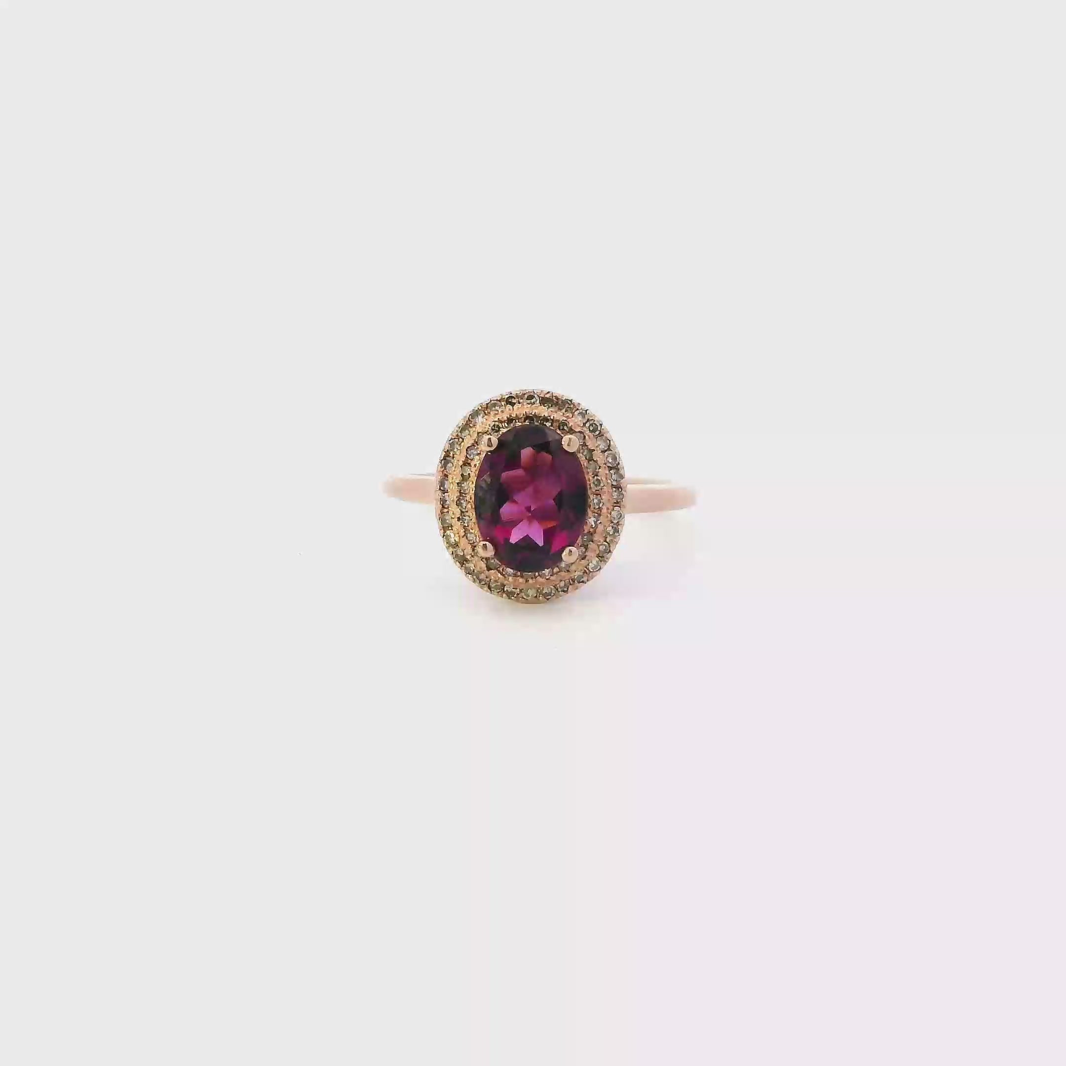 10K Rose Gold Amethyst Womens Ring