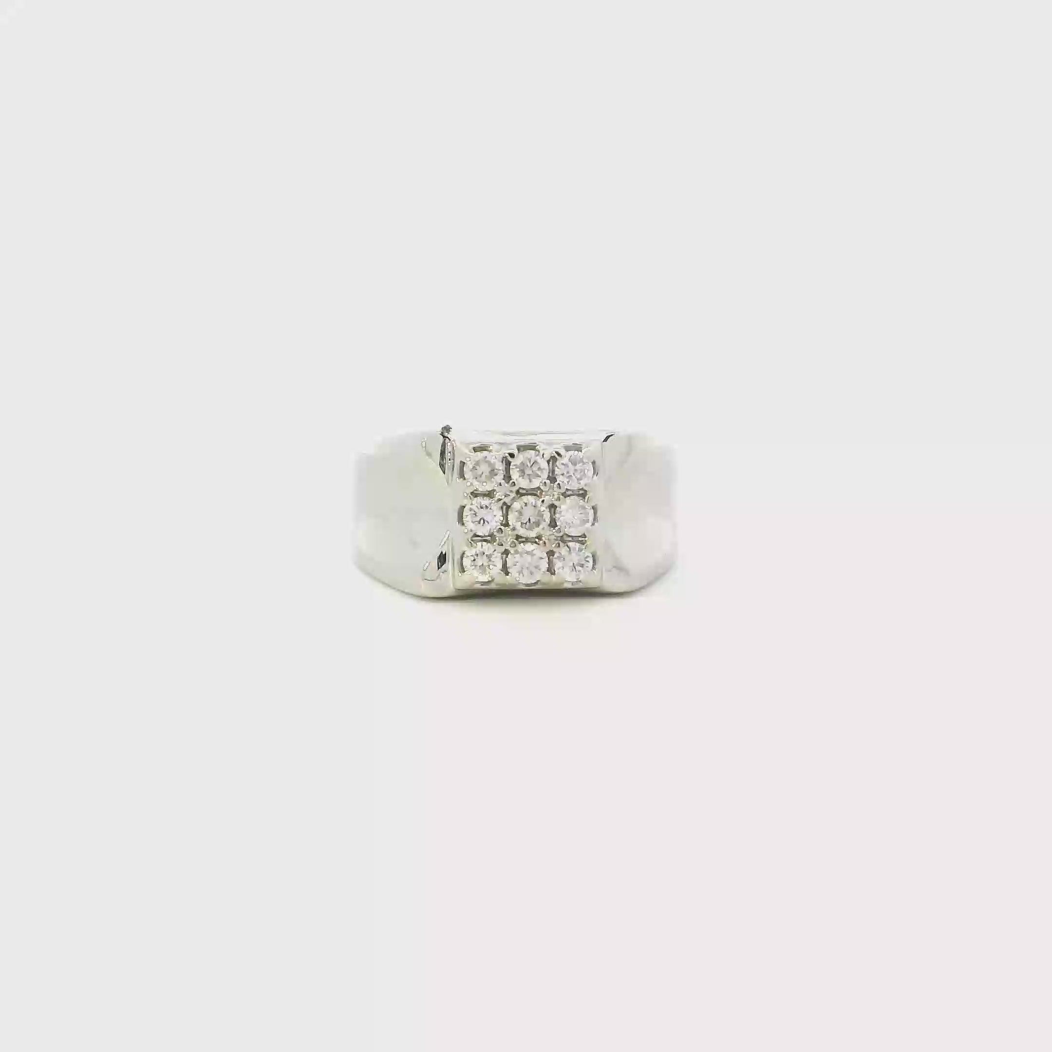 14K White Gold Diamond Mens Ring - 0.54ct