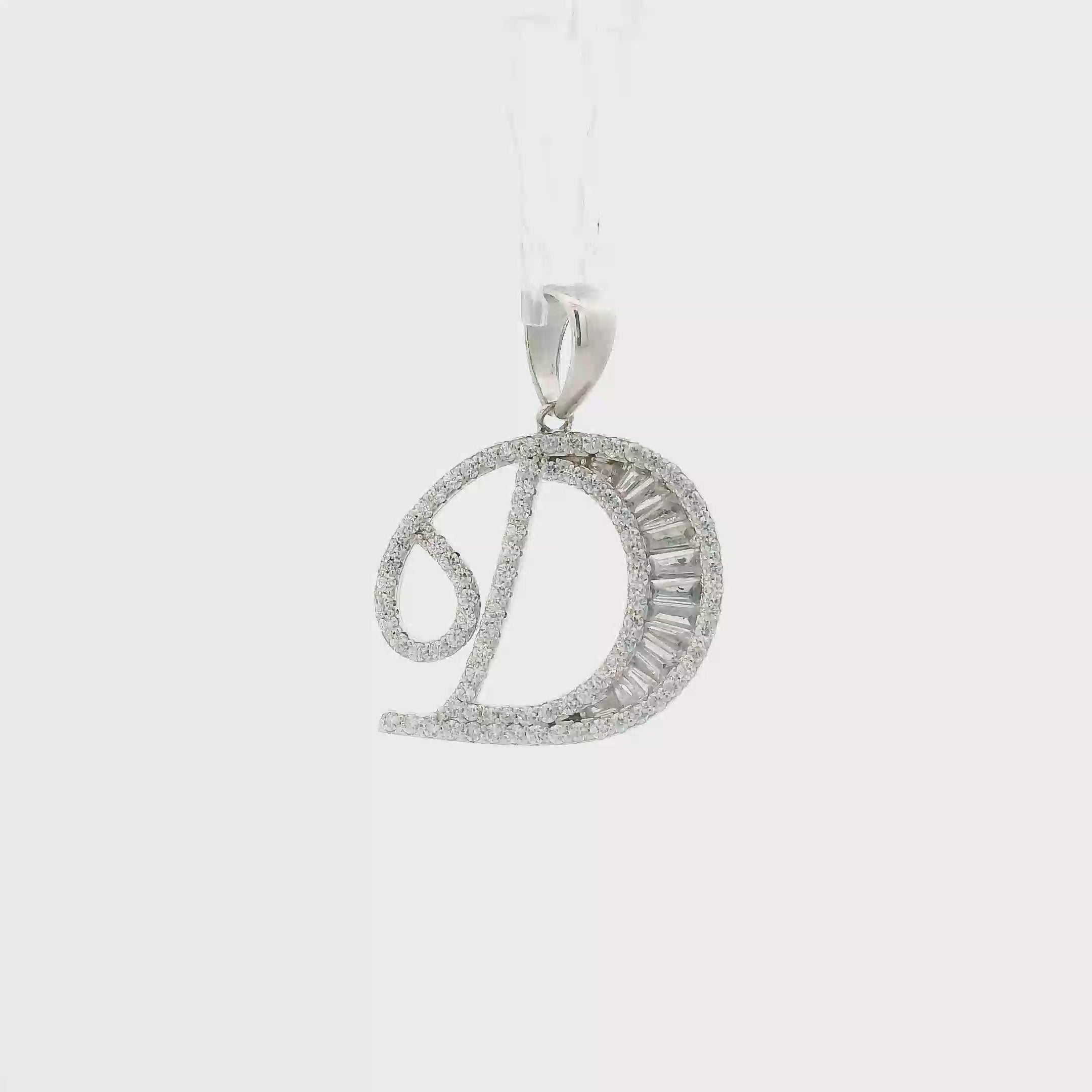 Silver Cz Letter 